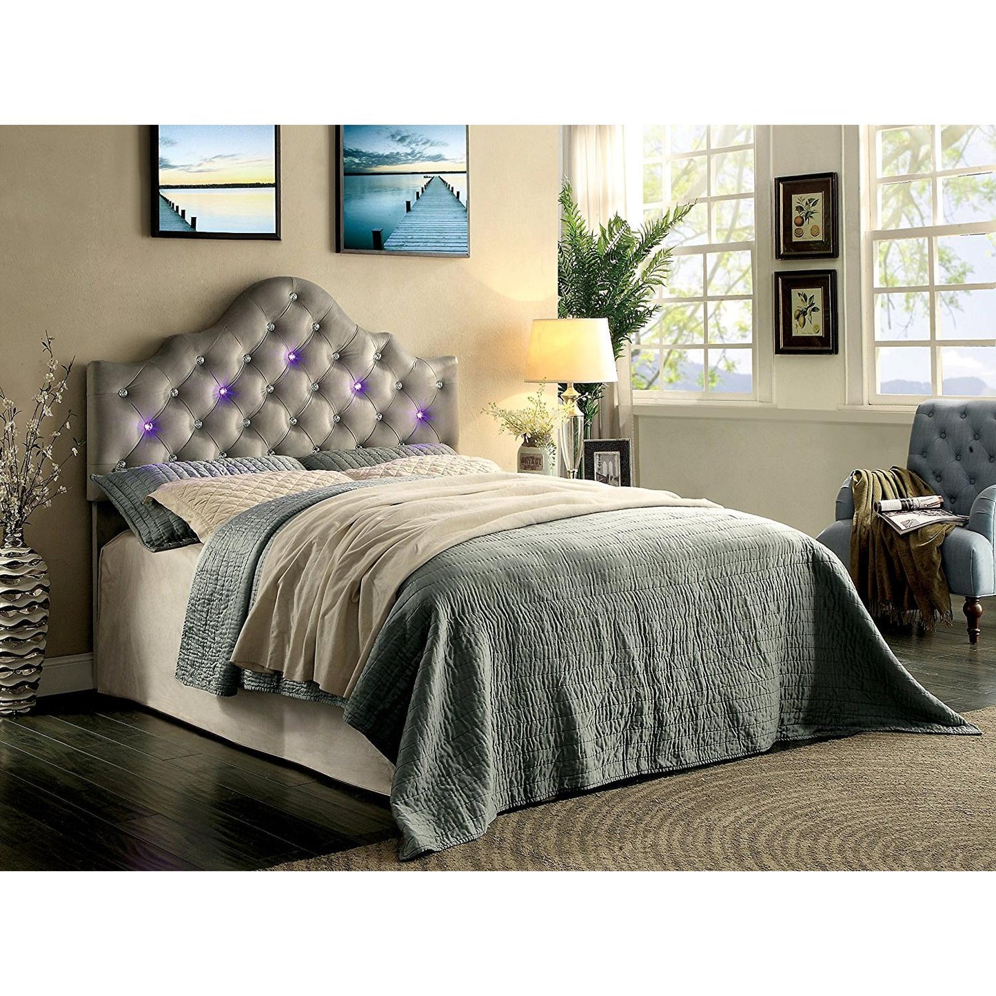  Furniture of America Bed Components Headboard CM7404GY-HB-T IMAGE 5