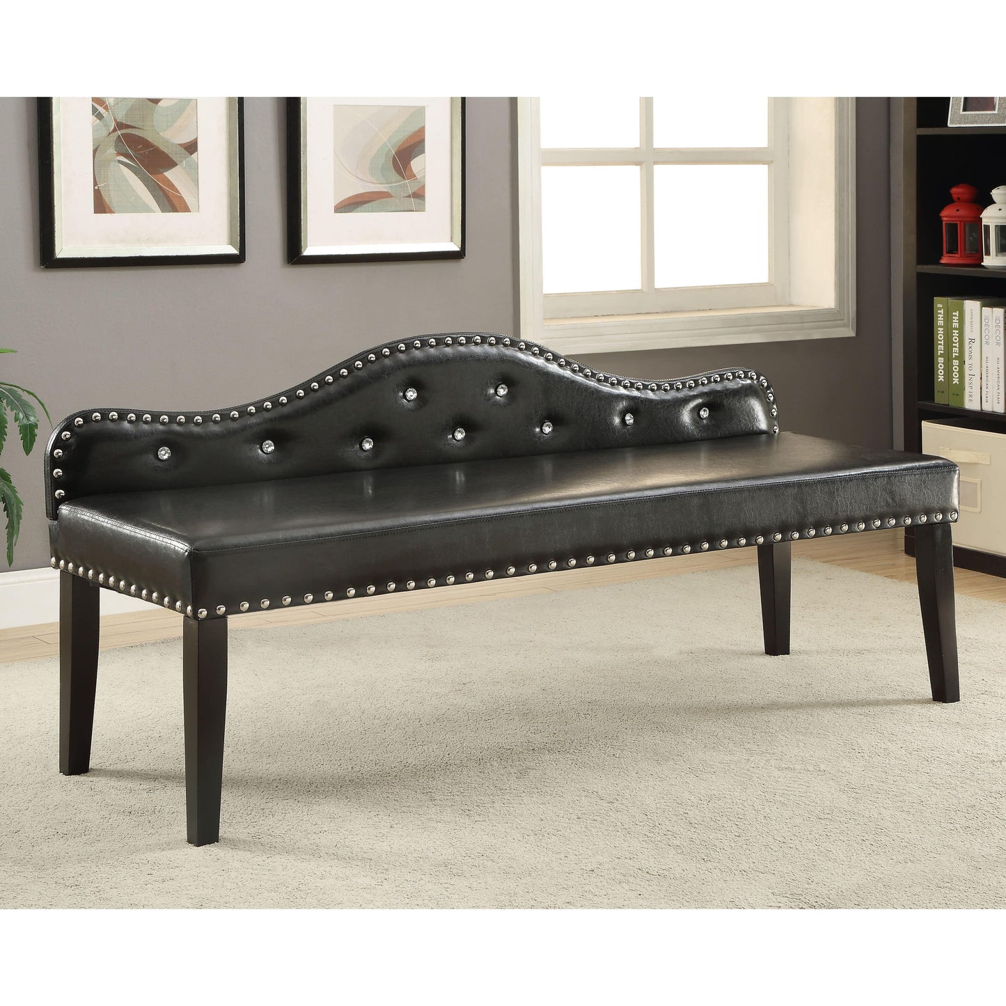  Furniture of America Kids Seating Bench CM-BN6883BK-L IMAGE 2