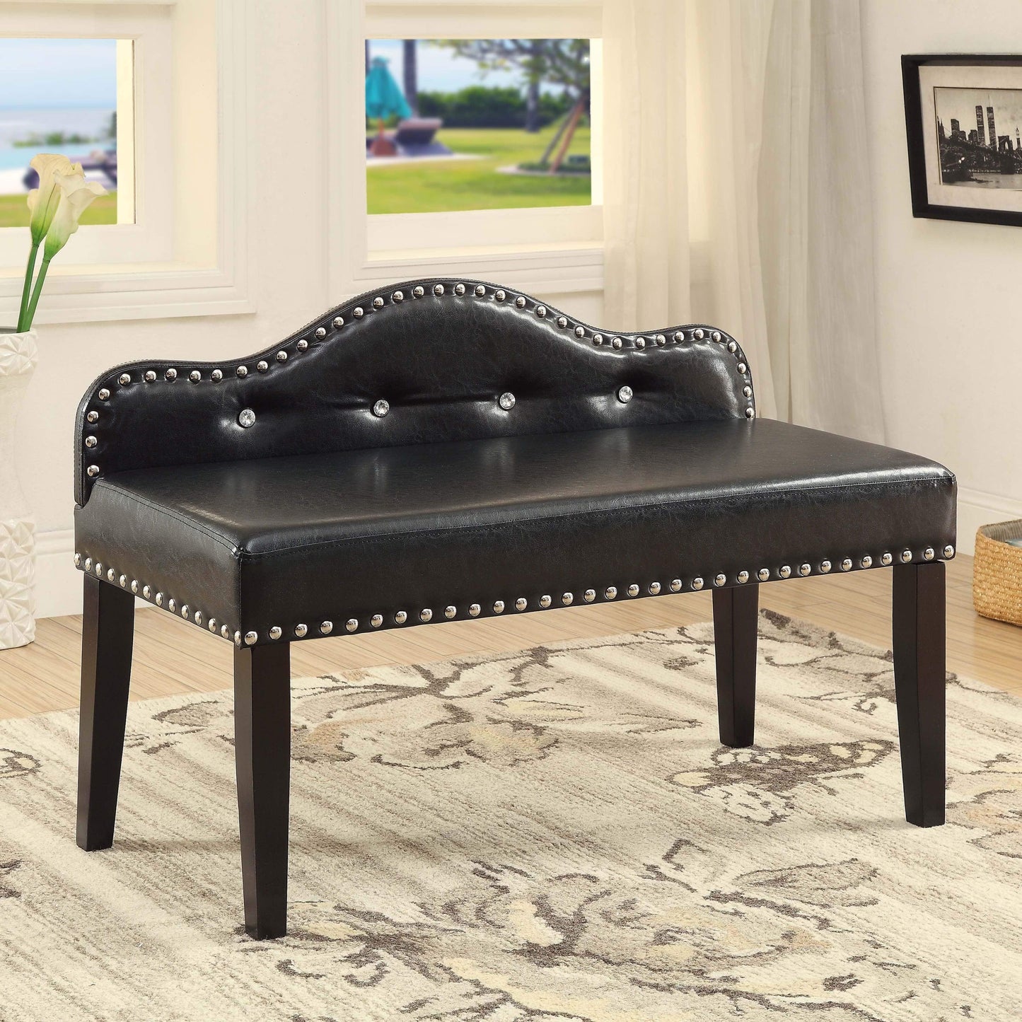  Furniture of America Kids Seating Bench CM-BN6883BK-S IMAGE 2