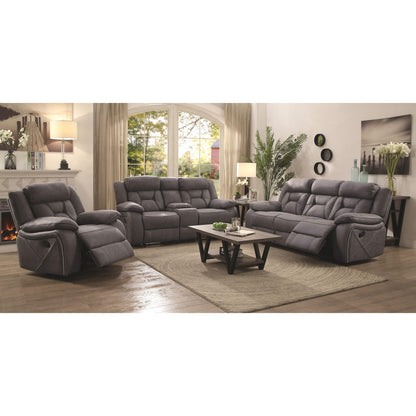 Coaster Furniture Higgins 602263 Upholstered Glider Recliner Chair - Grey IMAGE 2
