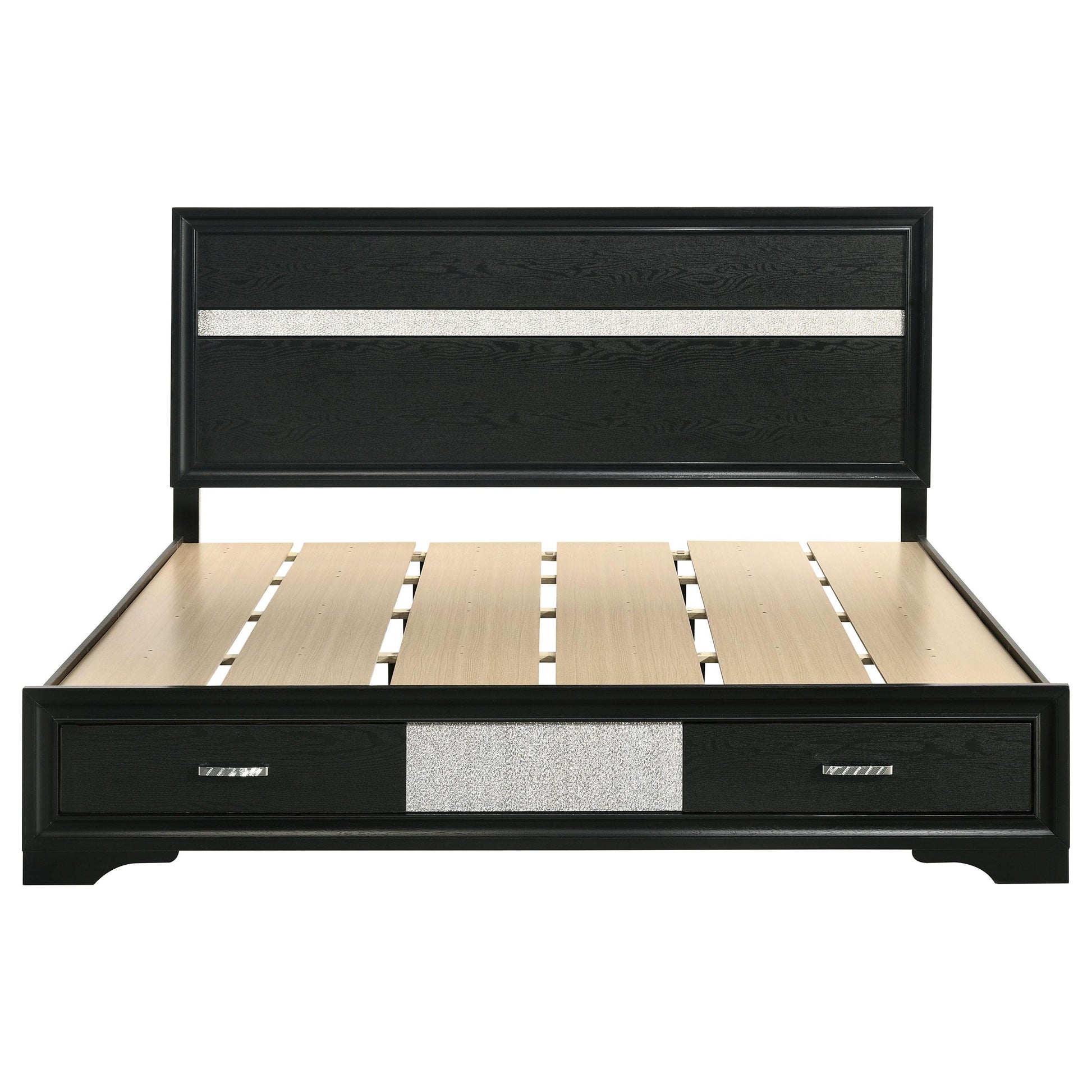 Coaster Furniture Miranda 206361KE 51-inch Wood Eastern King Storage Panel Bed - Black IMAGE 3