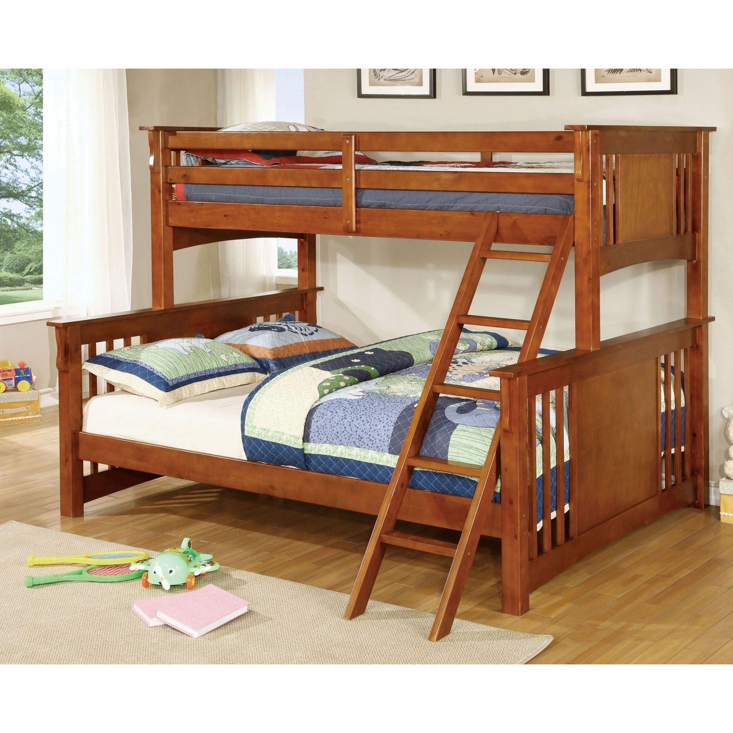  Furniture of America Kids Beds Bunk Bed CM-BK604OAK-BED IMAGE 2