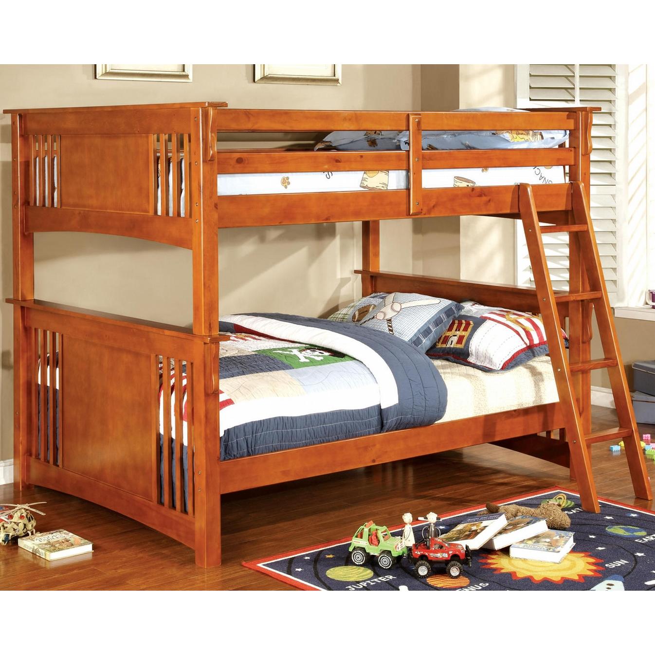  Furniture of America Kids Beds Bunk Bed CM-BK603OAK-BED IMAGE 1
