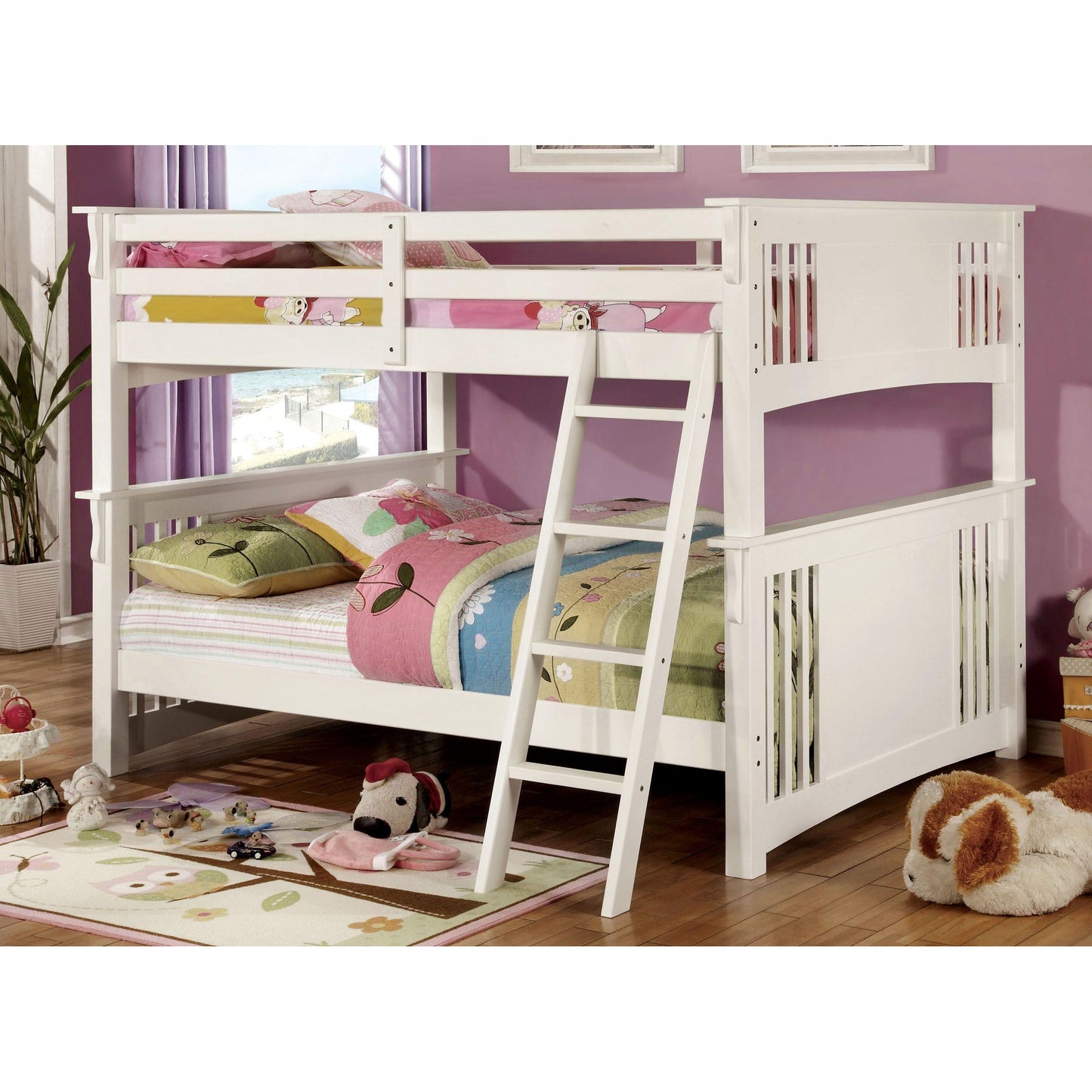  Furniture of America Kids Beds Bunk Bed CM-BK603WH-BED IMAGE 1