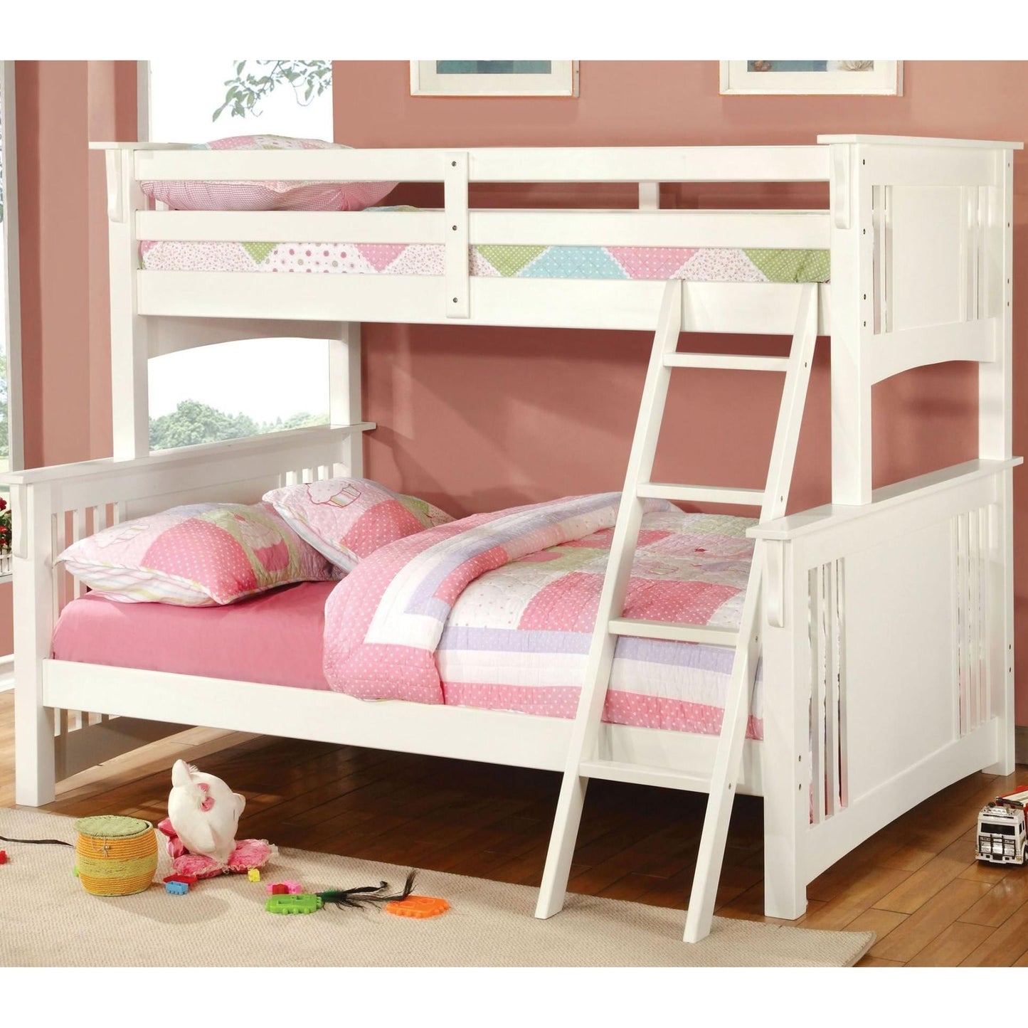  Furniture of America Kids Beds Bunk Bed CM-BK602F-WH-BED IMAGE 1