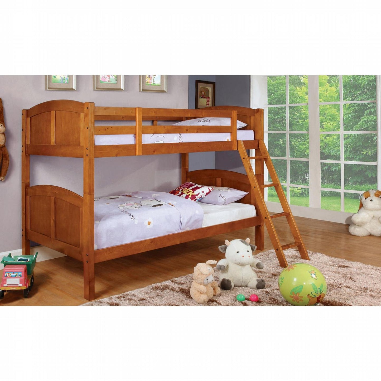  Furniture of America Kids Beds Bunk Bed CM-BK903OAK-BED IMAGE 2