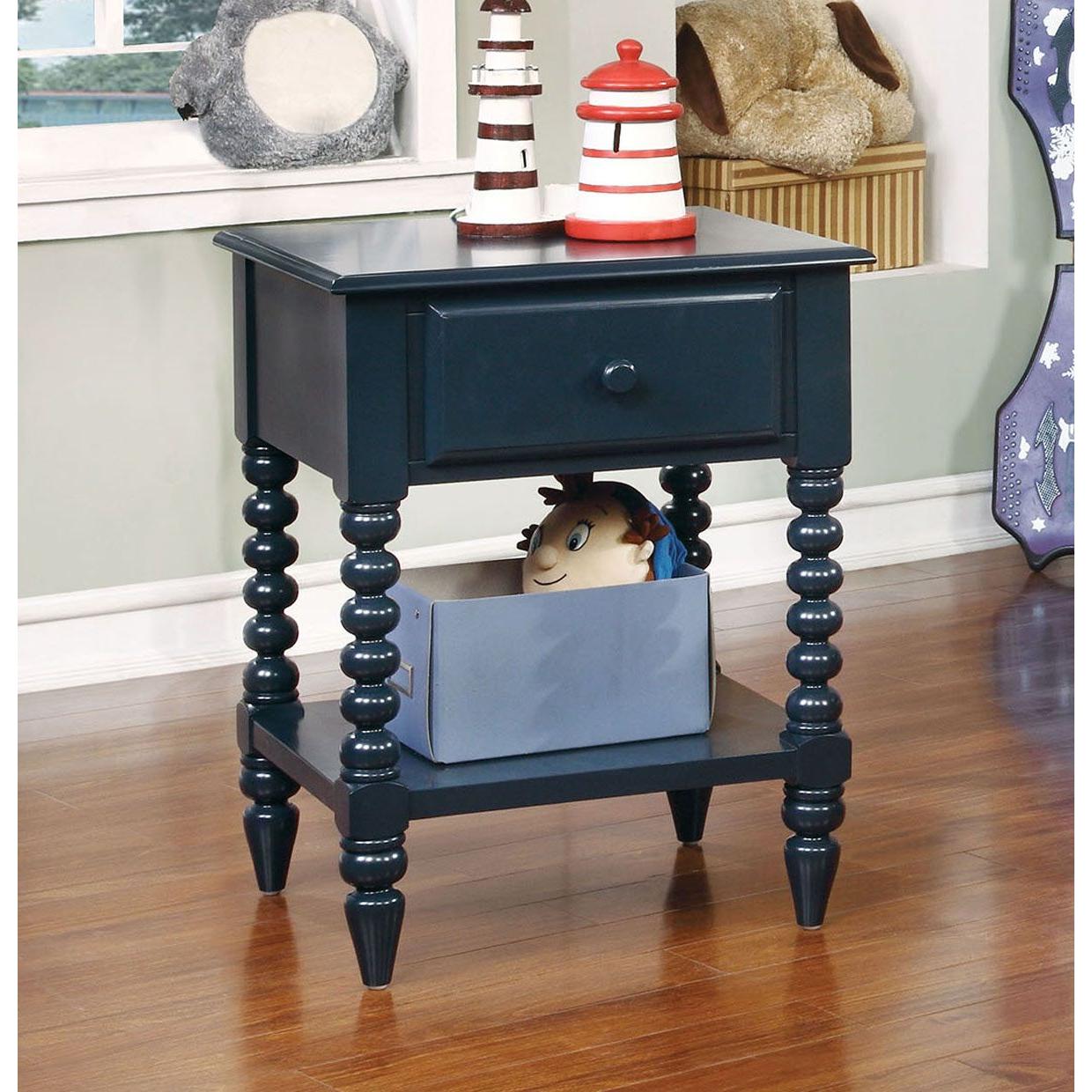  Furniture of America Lindsay 1-Drawer Kids Nightstand CM-AC323BL IMAGE 2