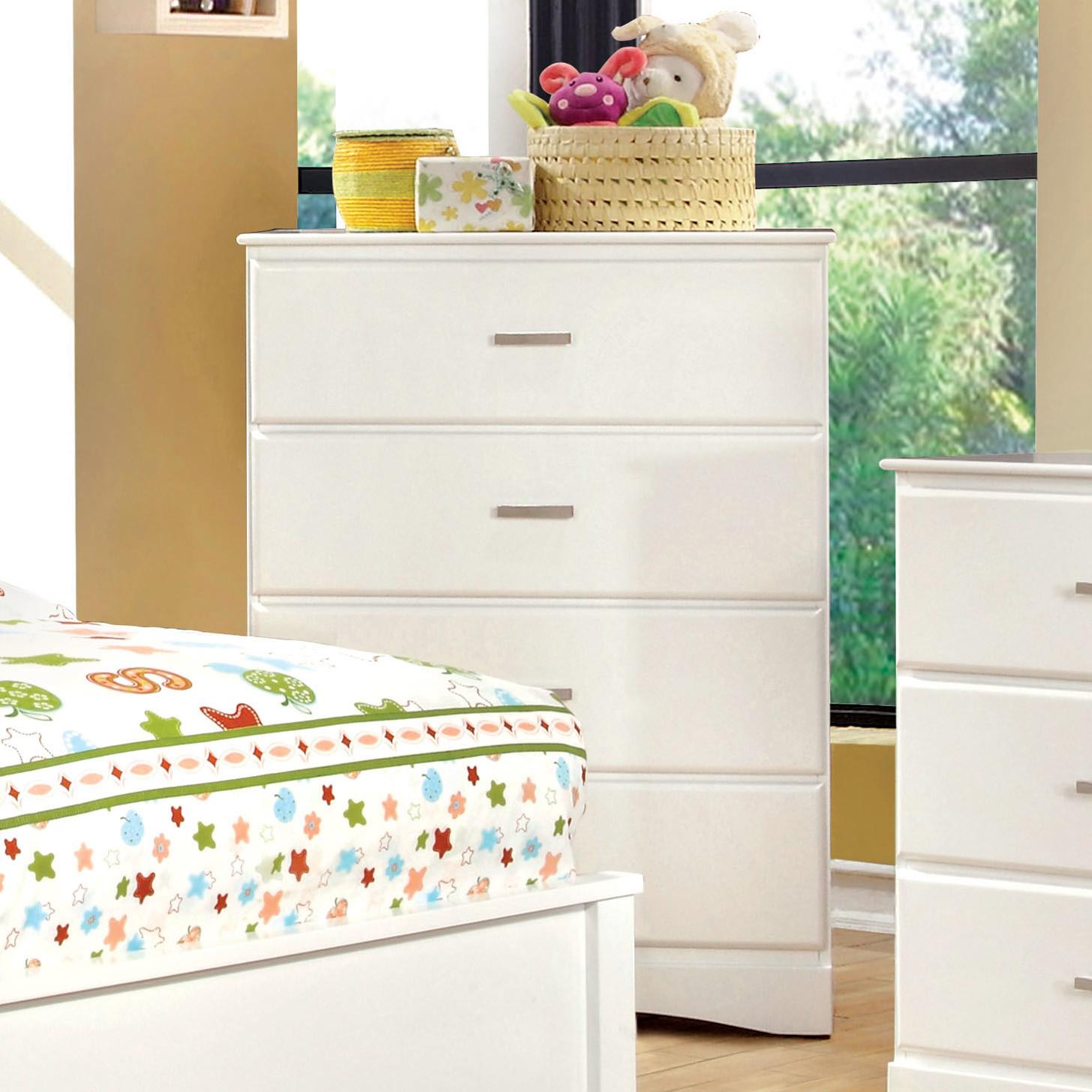  Furniture of America Prismo 4-Drawer Kids Chest CM7941WH-C IMAGE 3