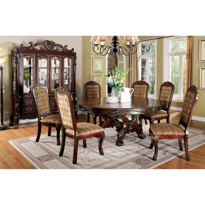  Furniture of America Round Medieve Dining Table with Trestle Base CM3557CH-RT-TABLE IMAGE 2