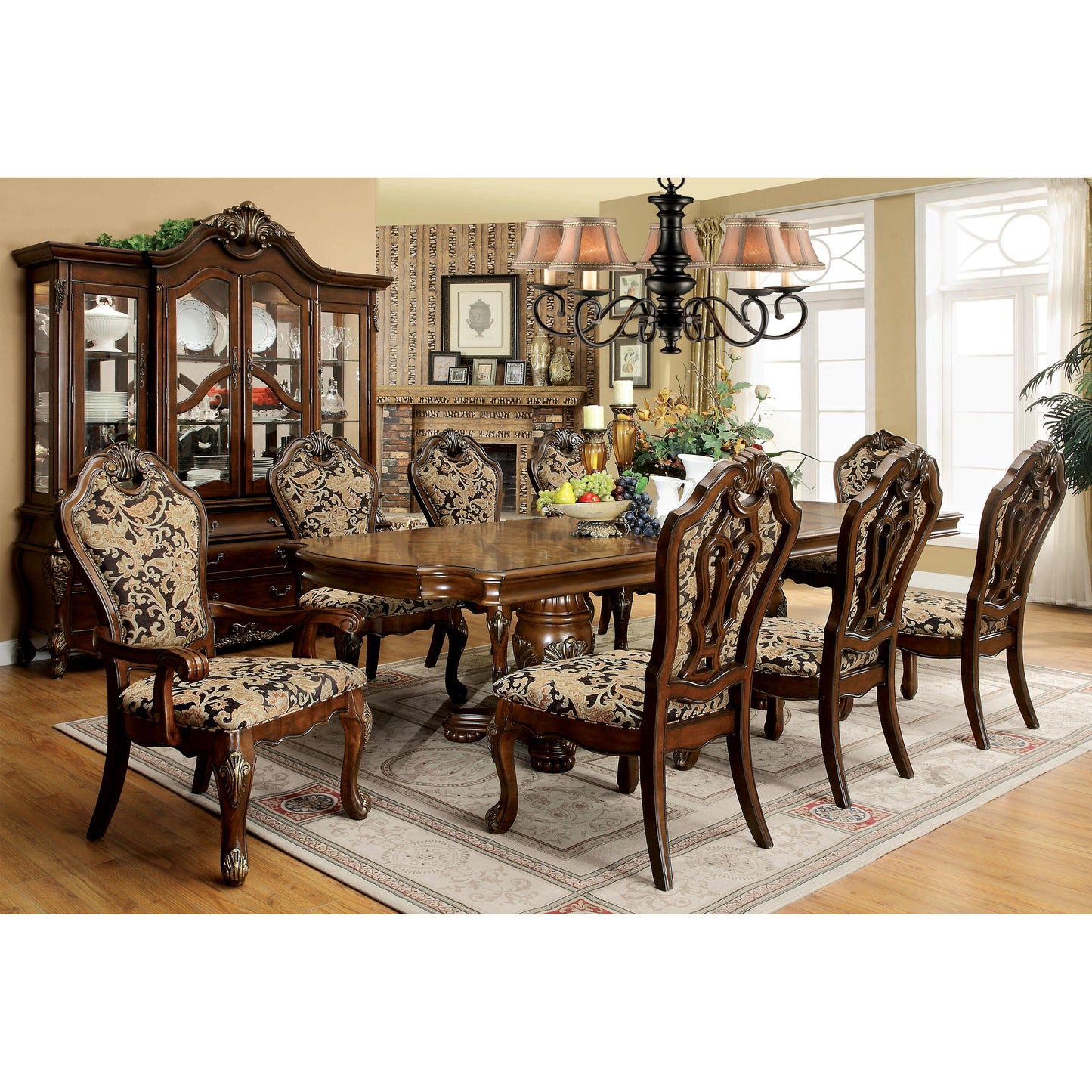  Furniture of America Vicente Dining Table with Pedestal Base CM3243T-TABLE IMAGE 5
