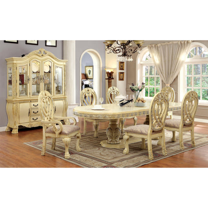  Furniture of America Oval Wyndmere Dining Table with Pedestal Base CM3186WH-T-TABLE IMAGE 5