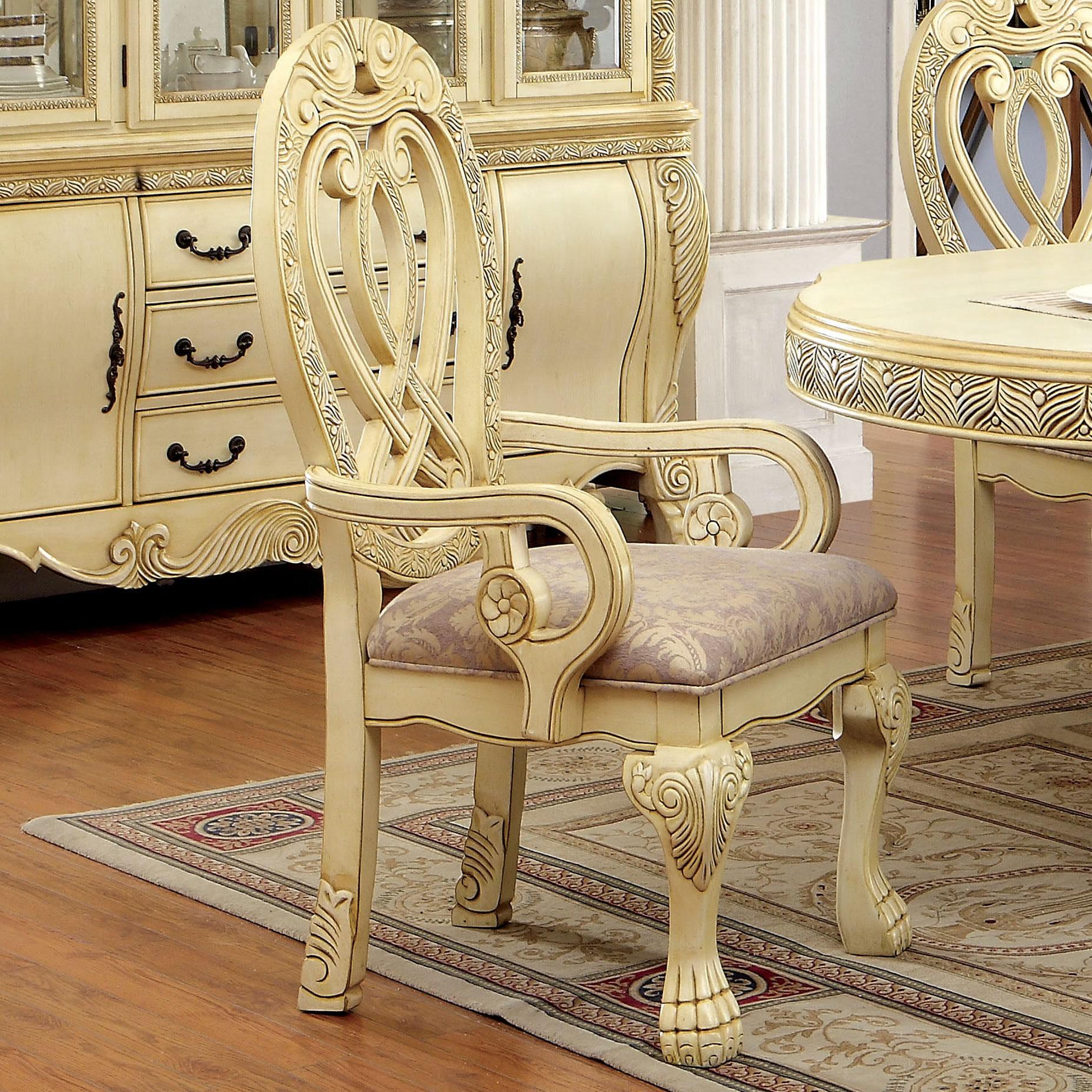  Furniture of America Wyndmere Arm Chair CM3186WH-AC-2PK IMAGE 2