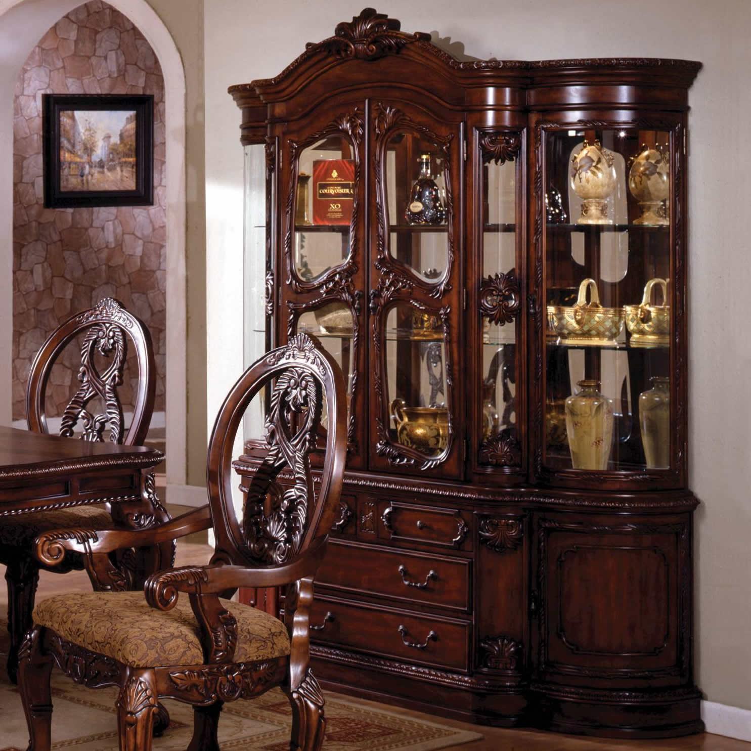  Furniture of America Tuscany II 2 pc China Cabinet CM3845CH-HB IMAGE 1
