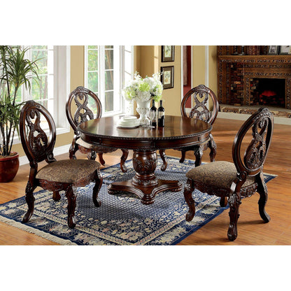  Furniture of America Round Tuscany I Dining Table with Pedestal Base CM3845CH-RT-TABLE IMAGE 2