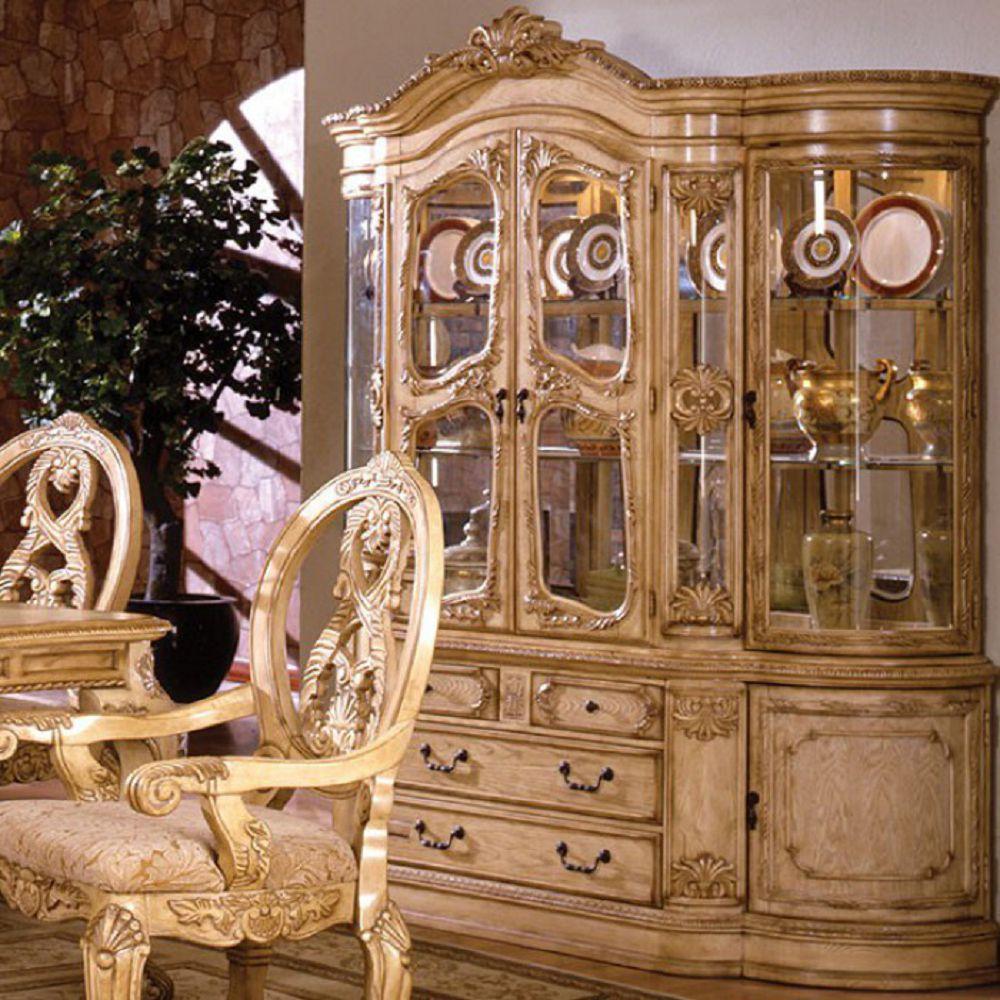  Furniture of America Tuscany 2 pc China Cabinet CM3845WH-HB IMAGE 1