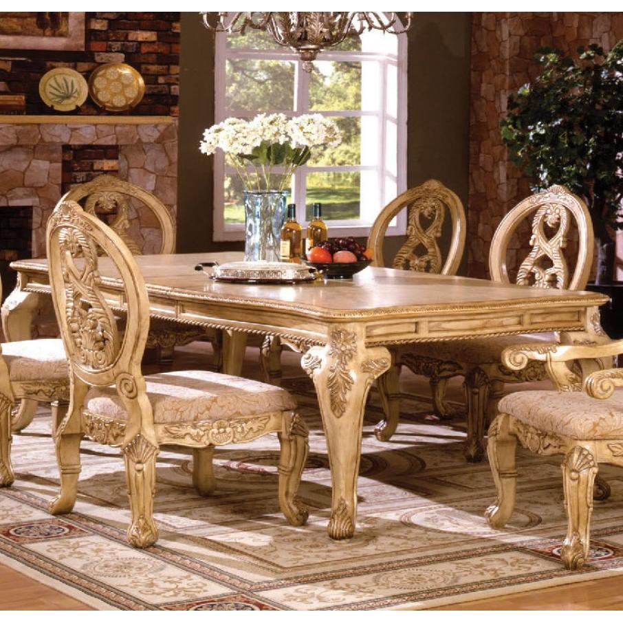  Furniture of America Tuscany II Dining Table with Pedestal Base CM3845WH-T-TABLE IMAGE 1
