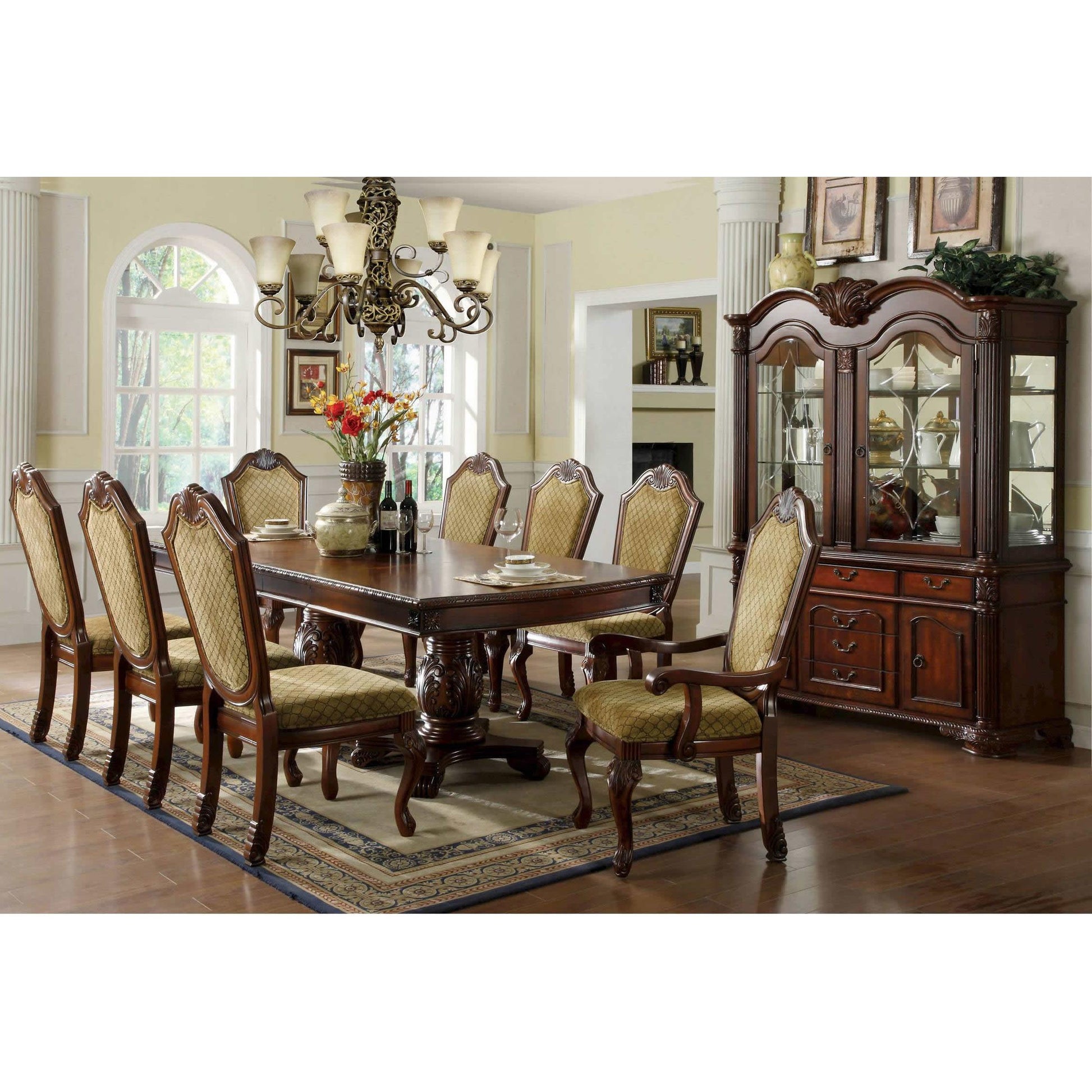  Furniture of America Napa Valley Dining Table with Pedestal Base CM3005T-TABLE IMAGE 5