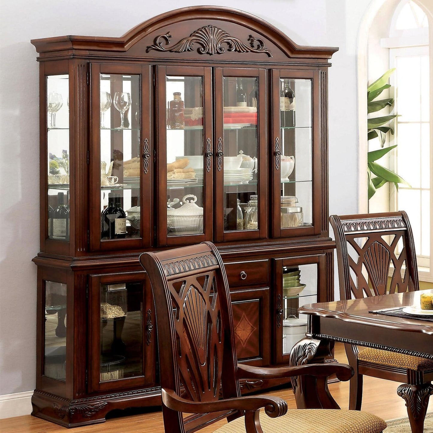  Furniture of America Peterburg I 2 pc China Cabinet CM3185HB IMAGE 1