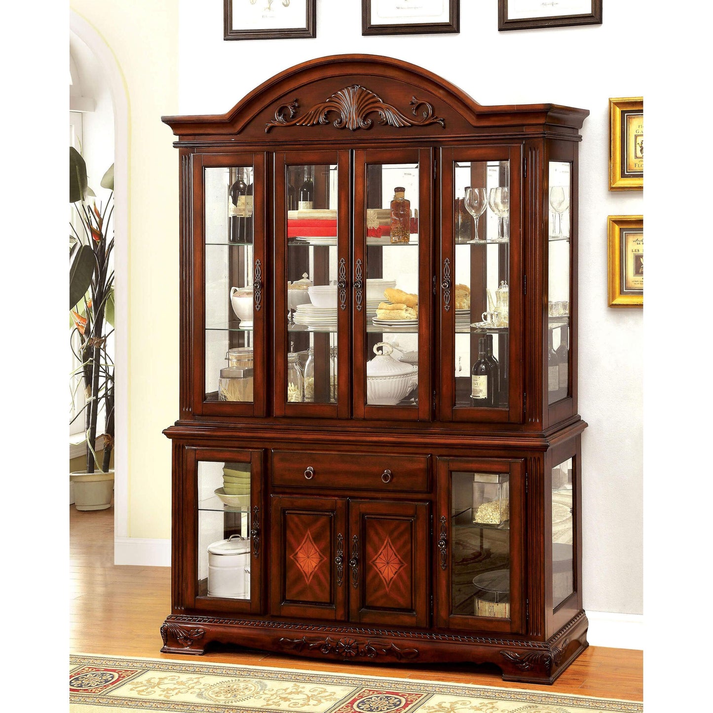  Furniture of America Peterburg I 2 pc China Cabinet CM3185HB IMAGE 2