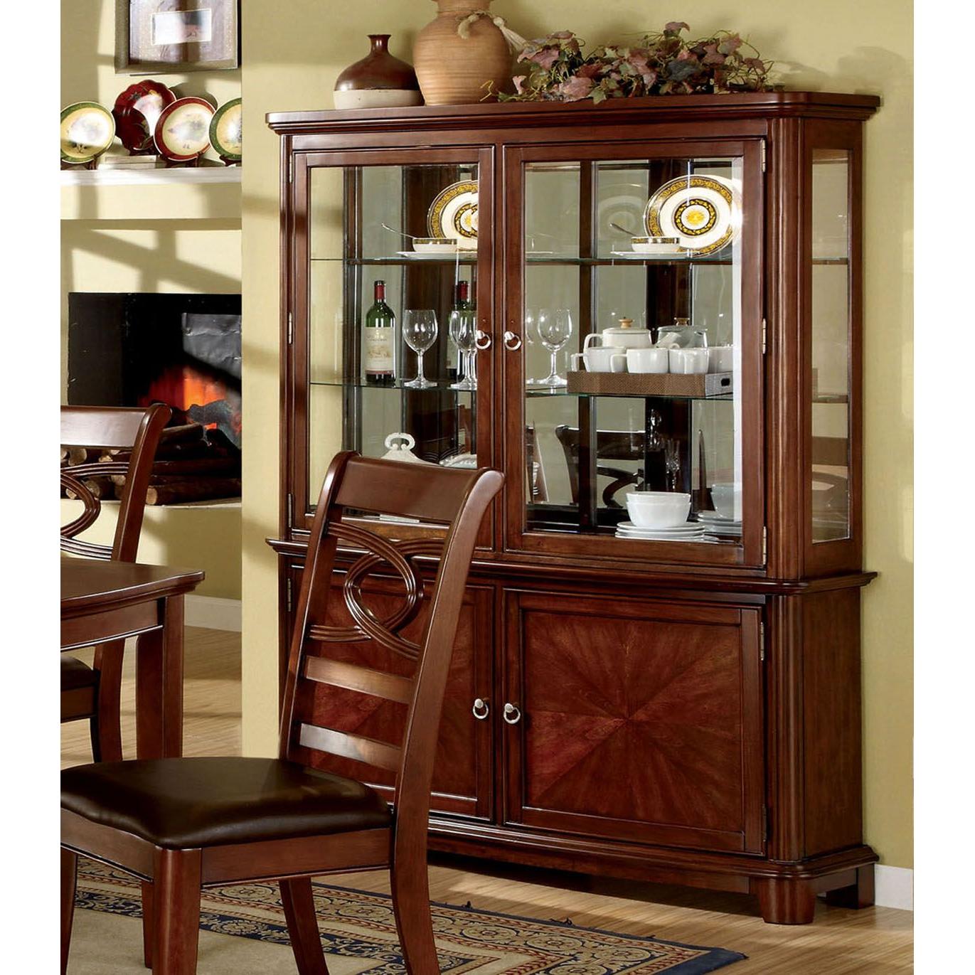  Furniture of America Carlton 2 pc China Cabinet CM3149HB IMAGE 1