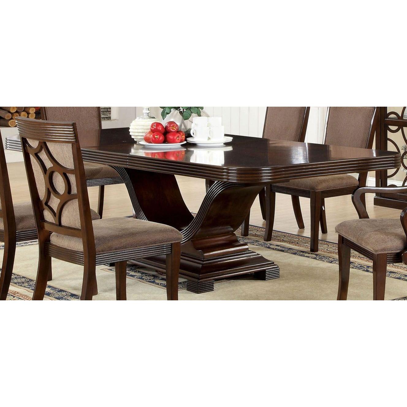  Furniture of America Woodmont Dining Table with Pedestal Base CM3663T-TABLE IMAGE 2