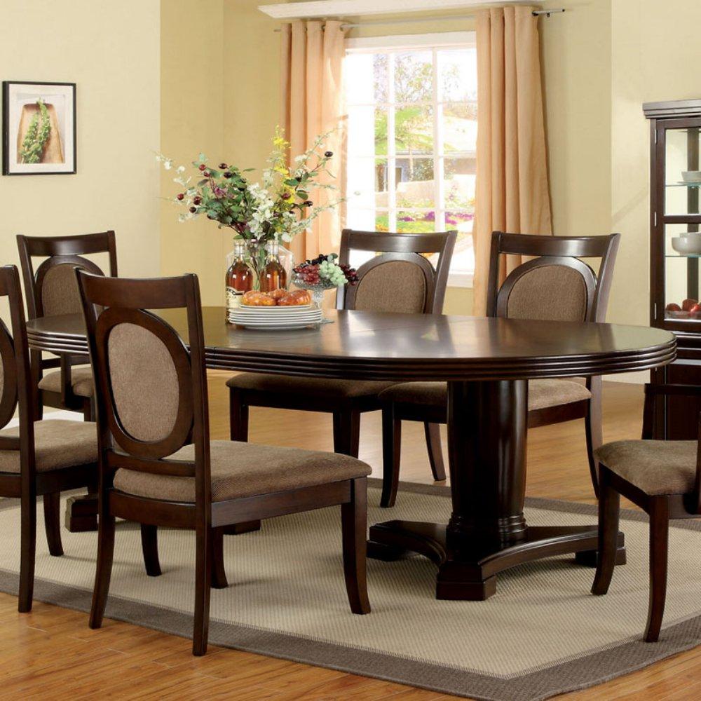  Furniture of America Evelyn Dining Table with Pedestal Base CM3418T-TABLE IMAGE 1