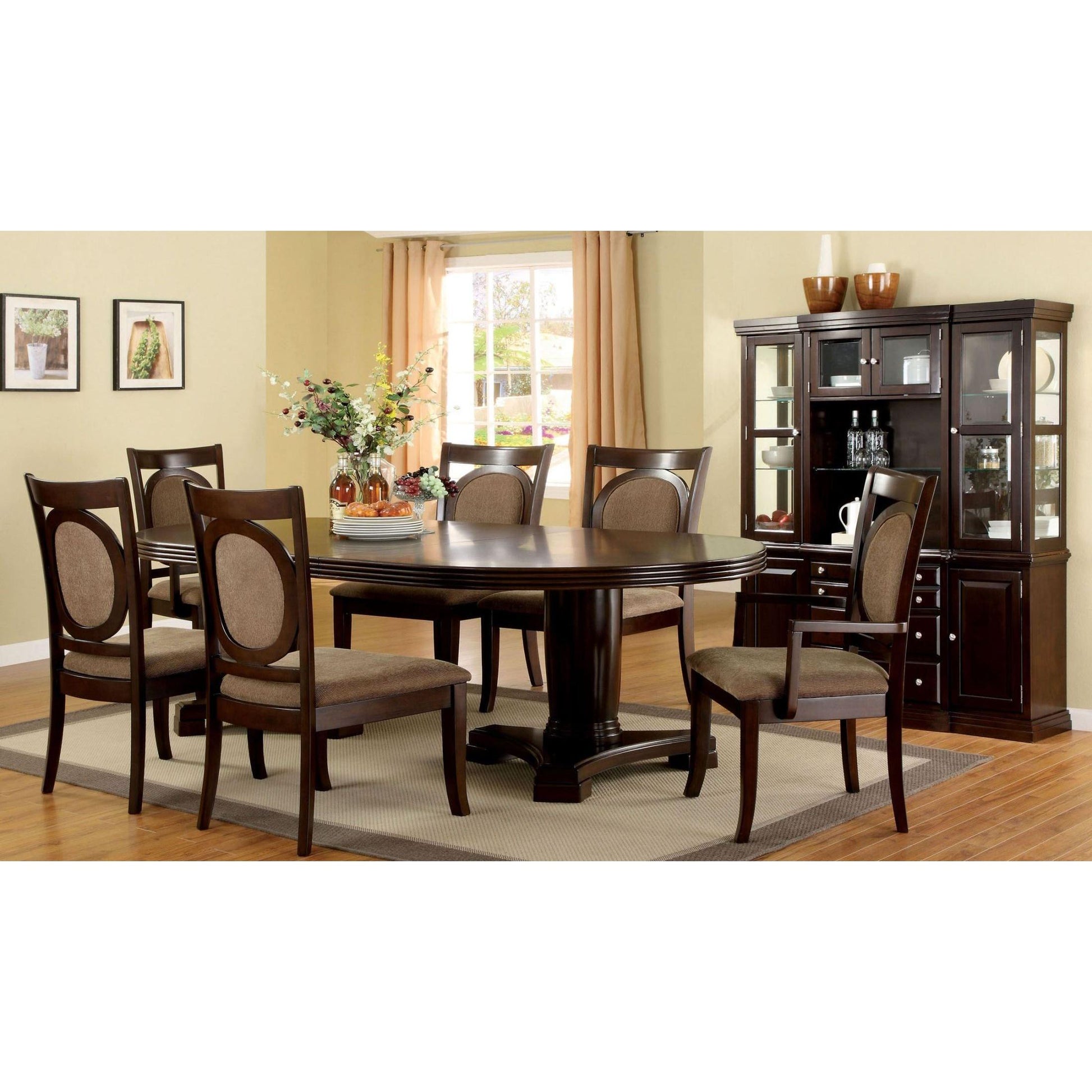  Furniture of America Evelyn Dining Table with Pedestal Base CM3418T-TABLE IMAGE 5