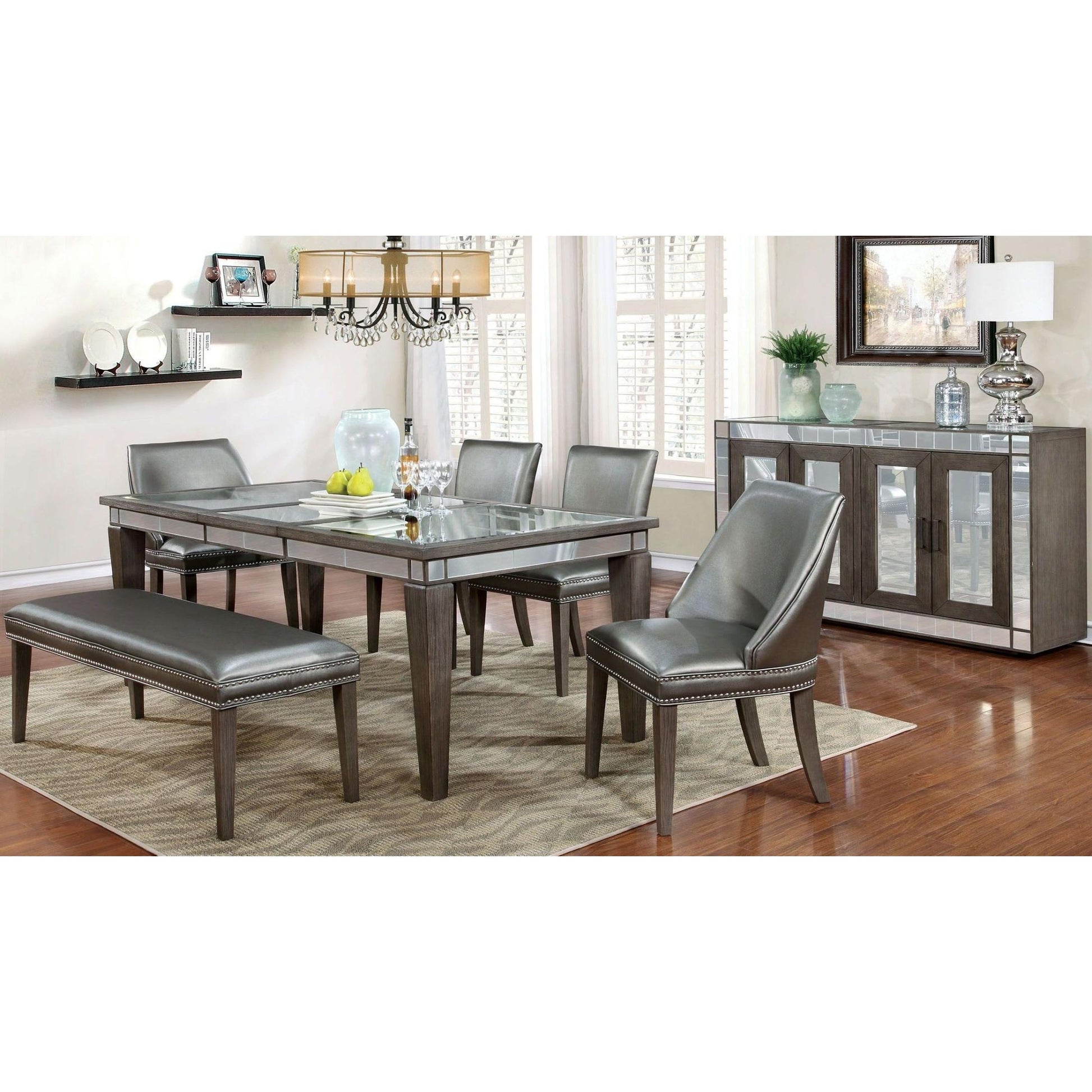  Furniture of America Sturgis Dining Table with Glass Top CM3352T IMAGE 6