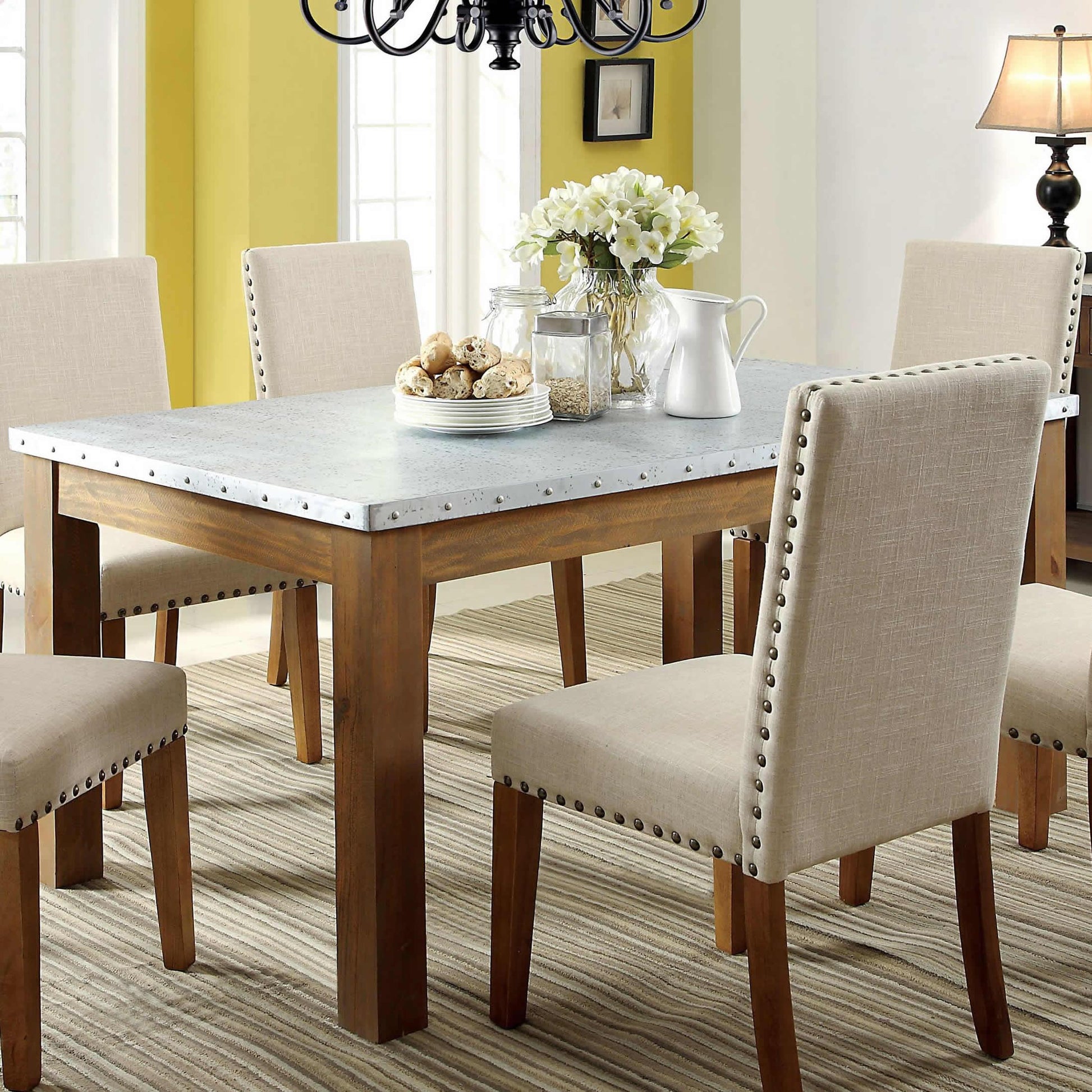  Furniture of America Walsh Dining Table with Metal Top CM3535T IMAGE 1