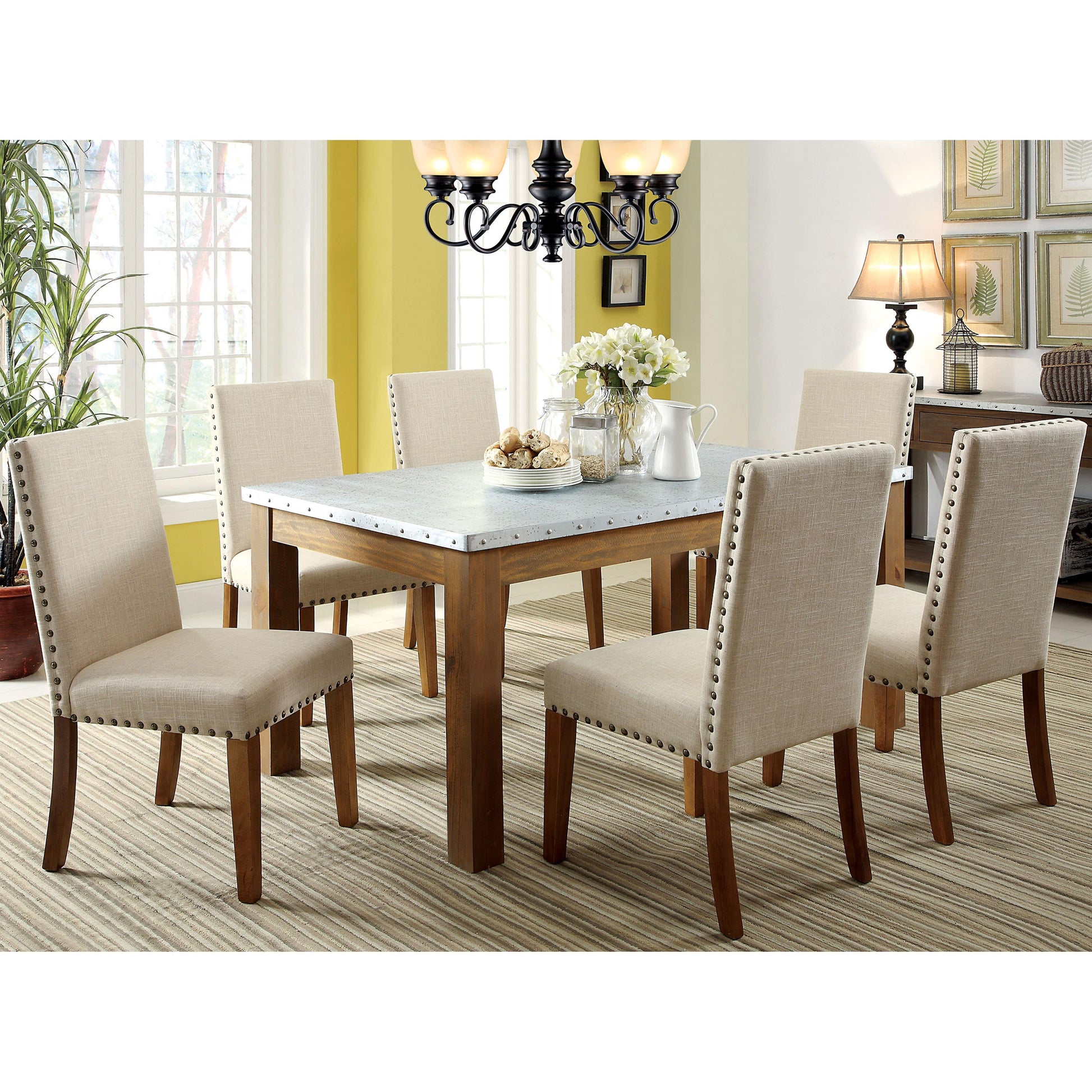  Furniture of America Walsh Dining Table with Metal Top CM3535T IMAGE 4