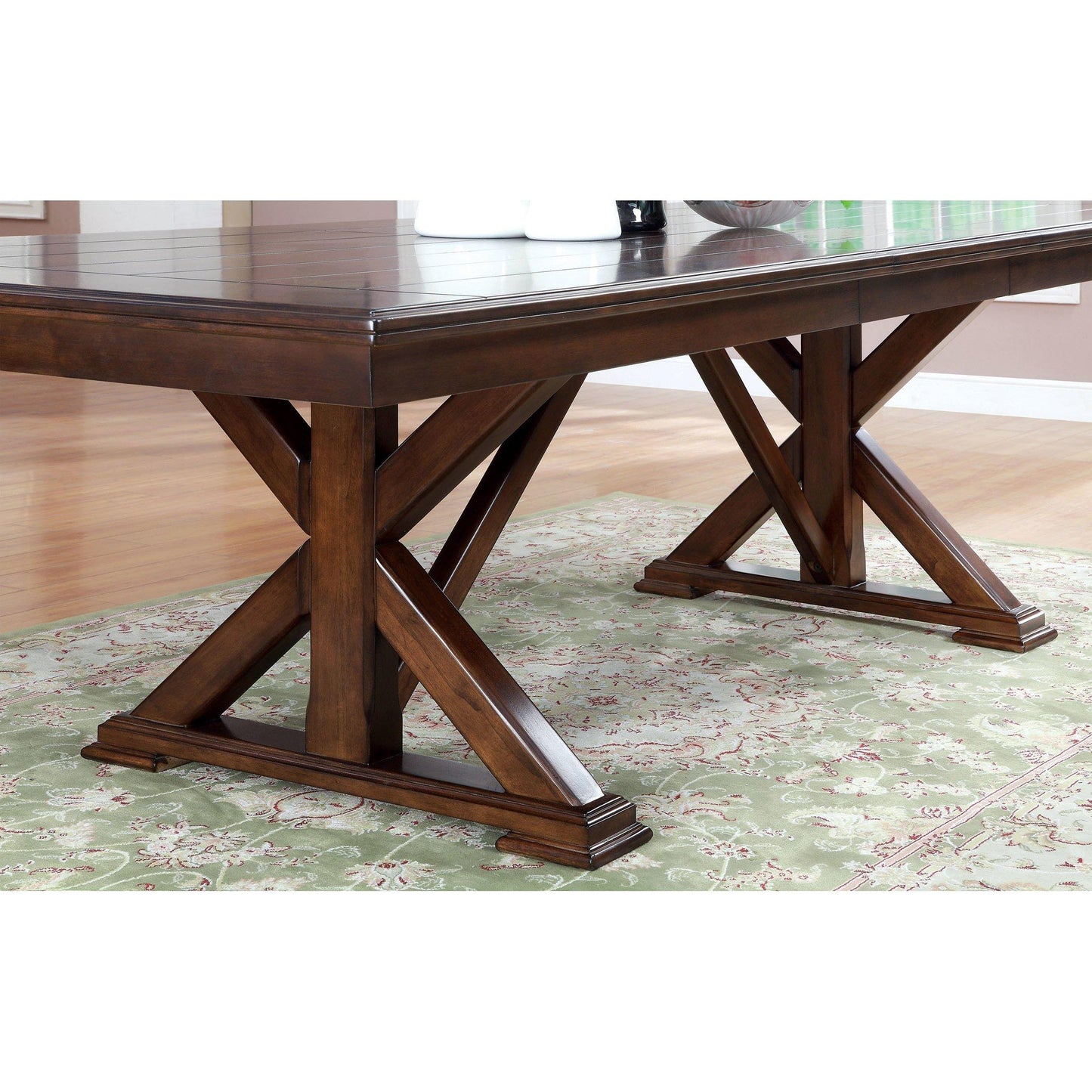  Furniture of America Descanso Dining Table with Pedestal Base CM3558T-TABLE IMAGE 2