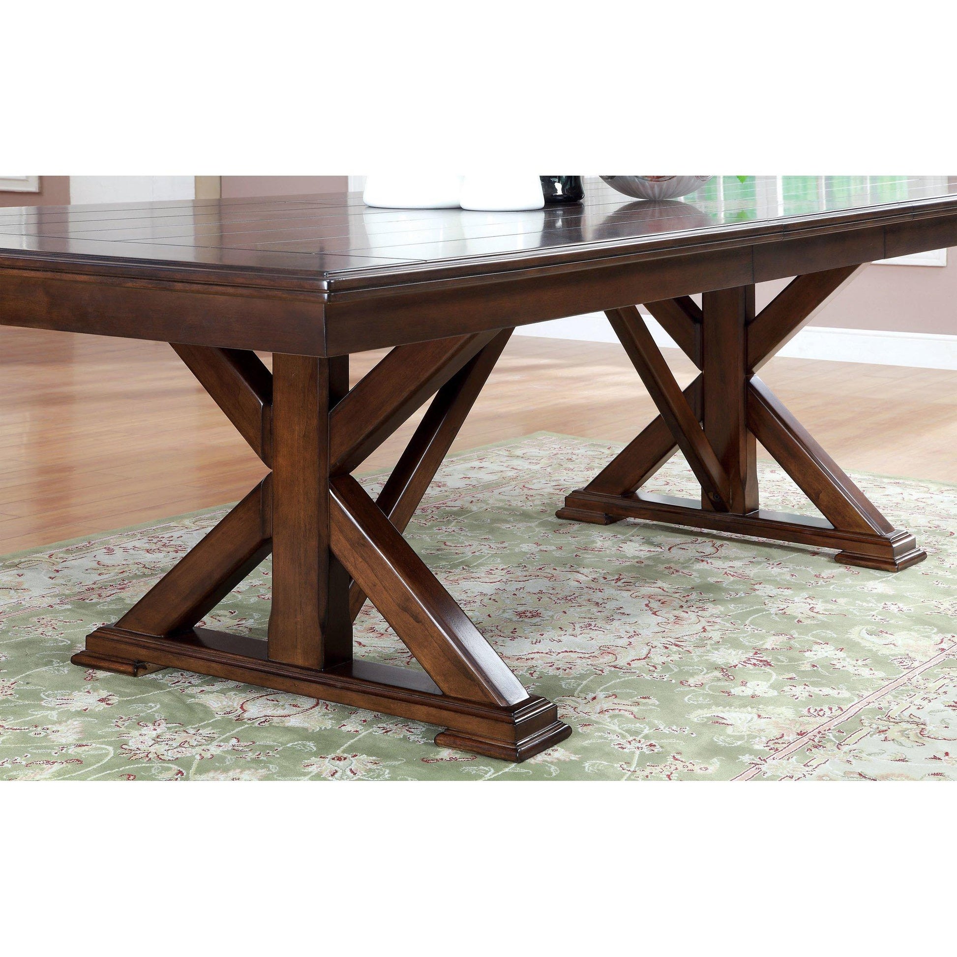  Furniture of America Descanso Dining Table with Pedestal Base CM3558T-TABLE IMAGE 2