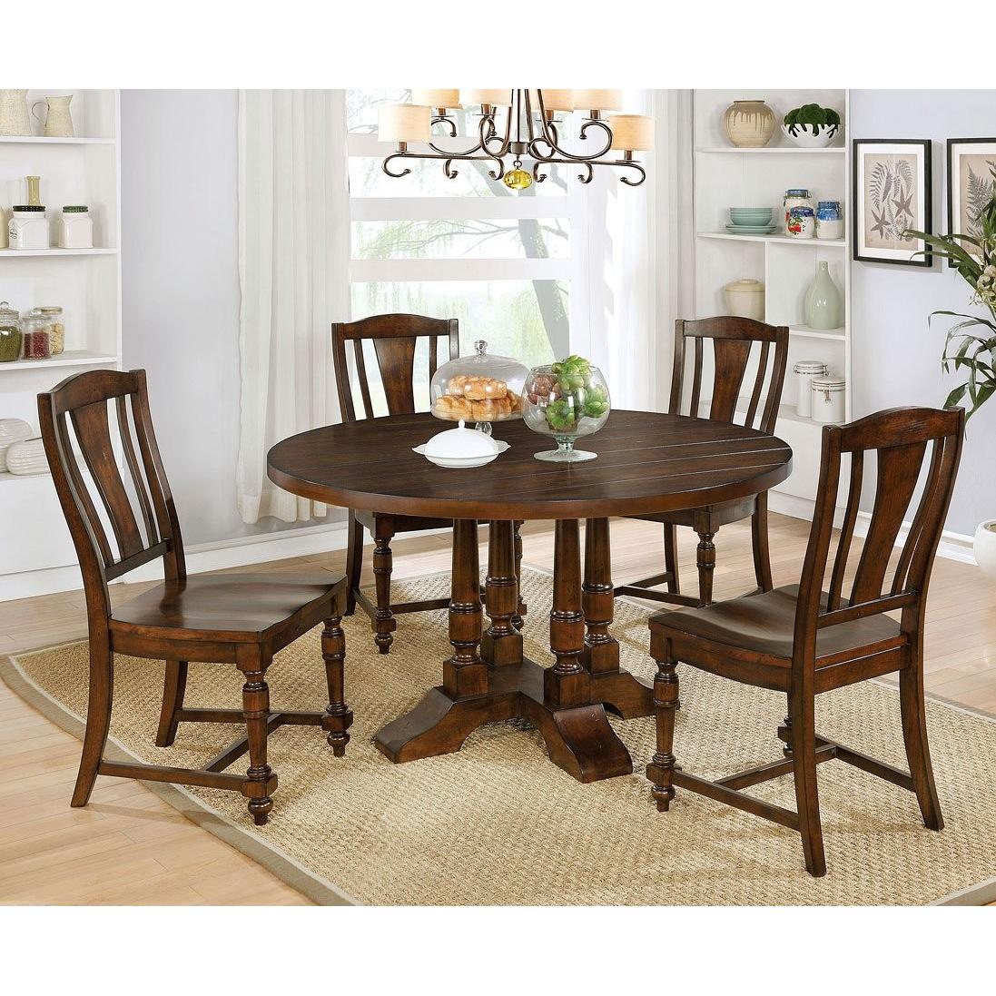  Furniture of America Round Griselda Dining Table with Pedestal Base CM3136RT IMAGE 3