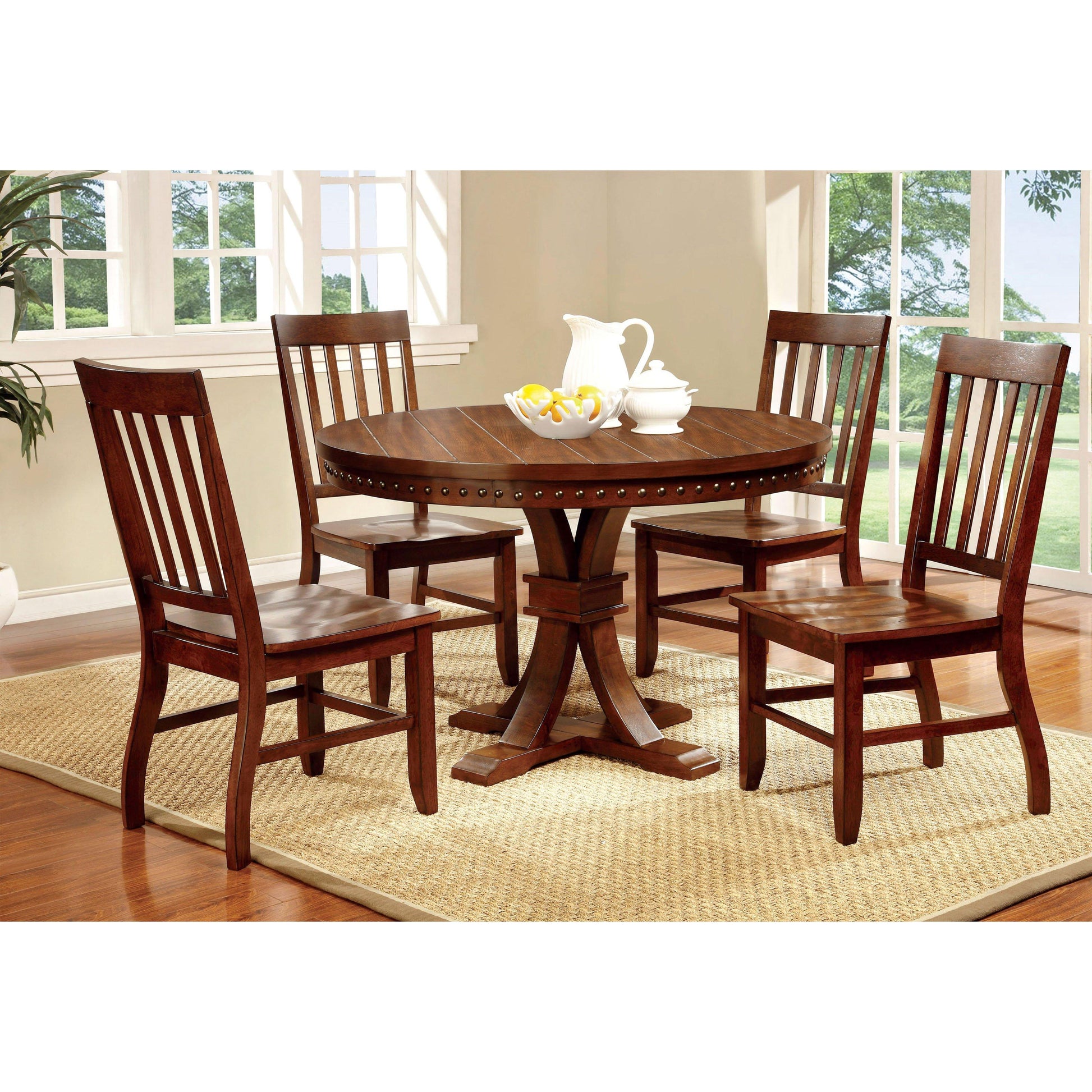  Furniture of America Round Foster I Dining Table with Pedestal Base CM3437RT IMAGE 3