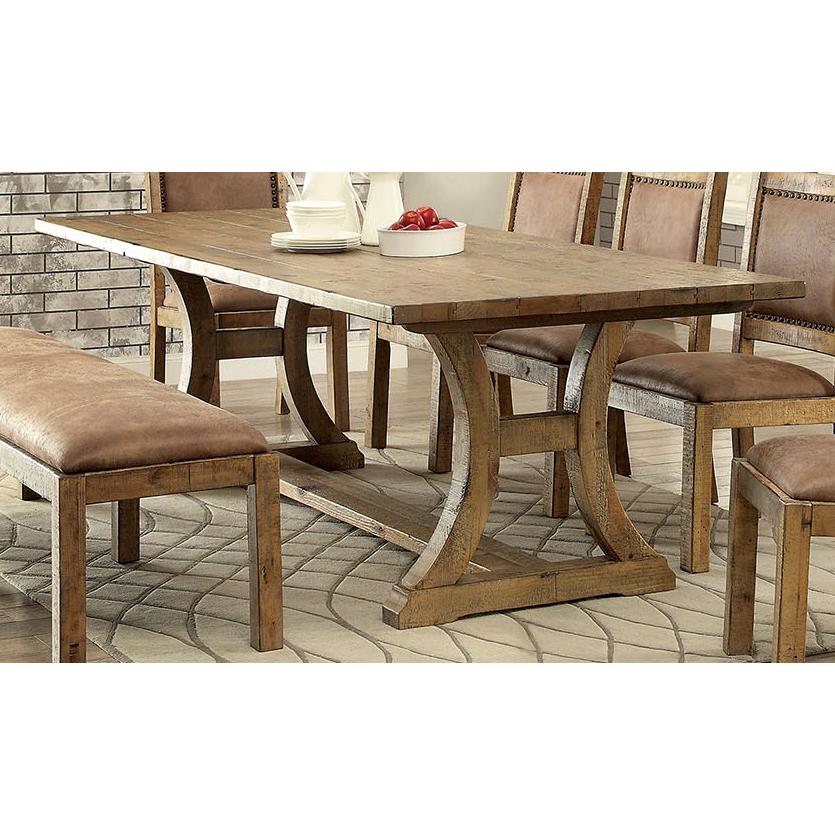 Furniture of America Gianna Dining Table with Trestle Base CM3829T-77-TABLE IMAGE 3