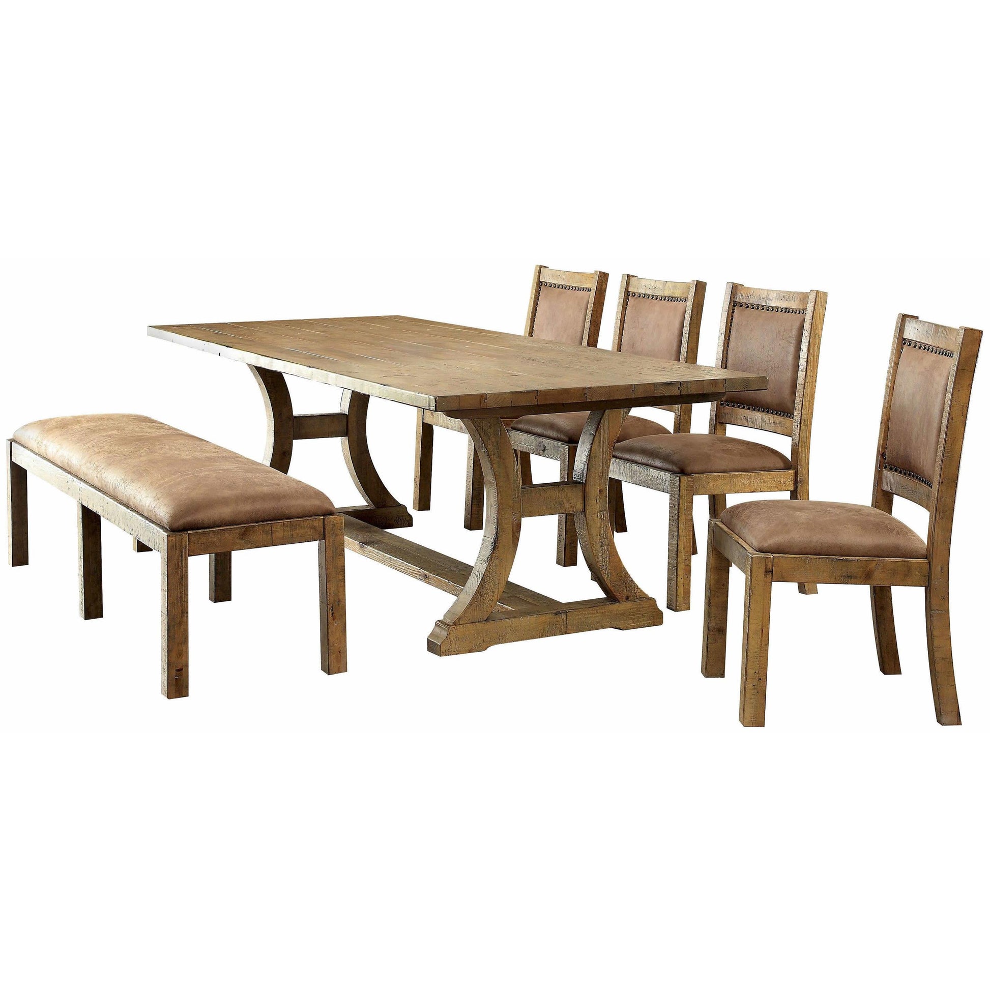  Furniture of America Gianna Dining Table with Trestle Base CM3829T-77-TABLE IMAGE 7