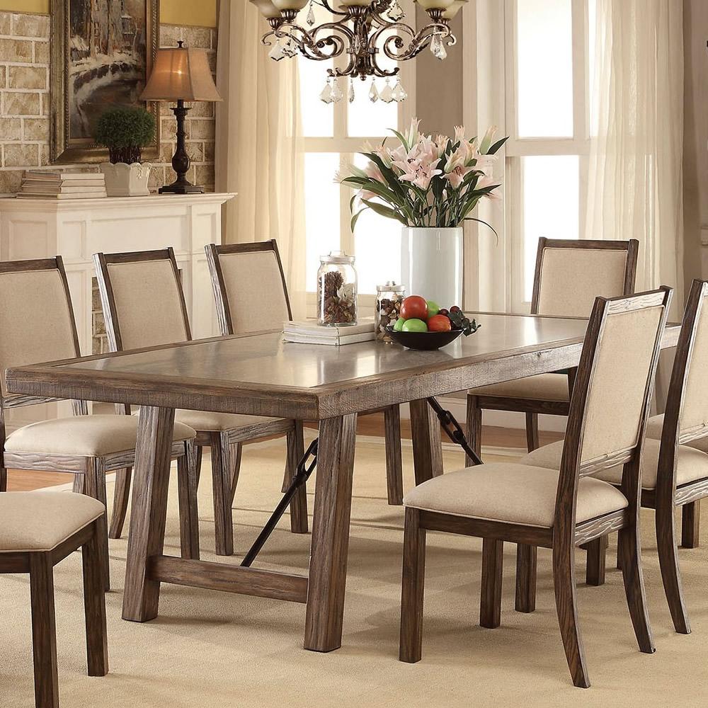  Furniture of America Colette Dining Table with Concrete Top & Pedestal Base CM3562T IMAGE 2