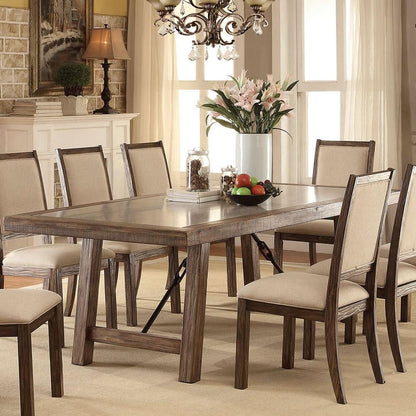  Furniture of America Colette Dining Table with Concrete Top & Pedestal Base CM3562T IMAGE 2