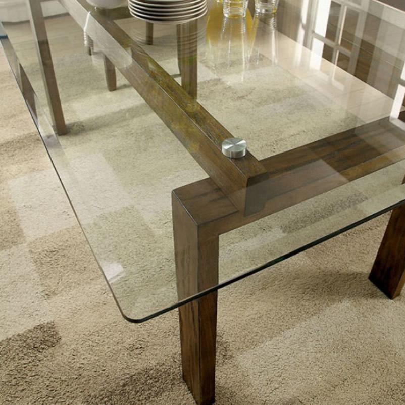  Furniture of America Onway Dining Table with Glass Top CM3461T-TABLE IMAGE 2