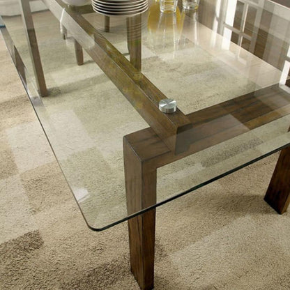  Furniture of America Onway Dining Table with Glass Top CM3461T-TABLE IMAGE 2