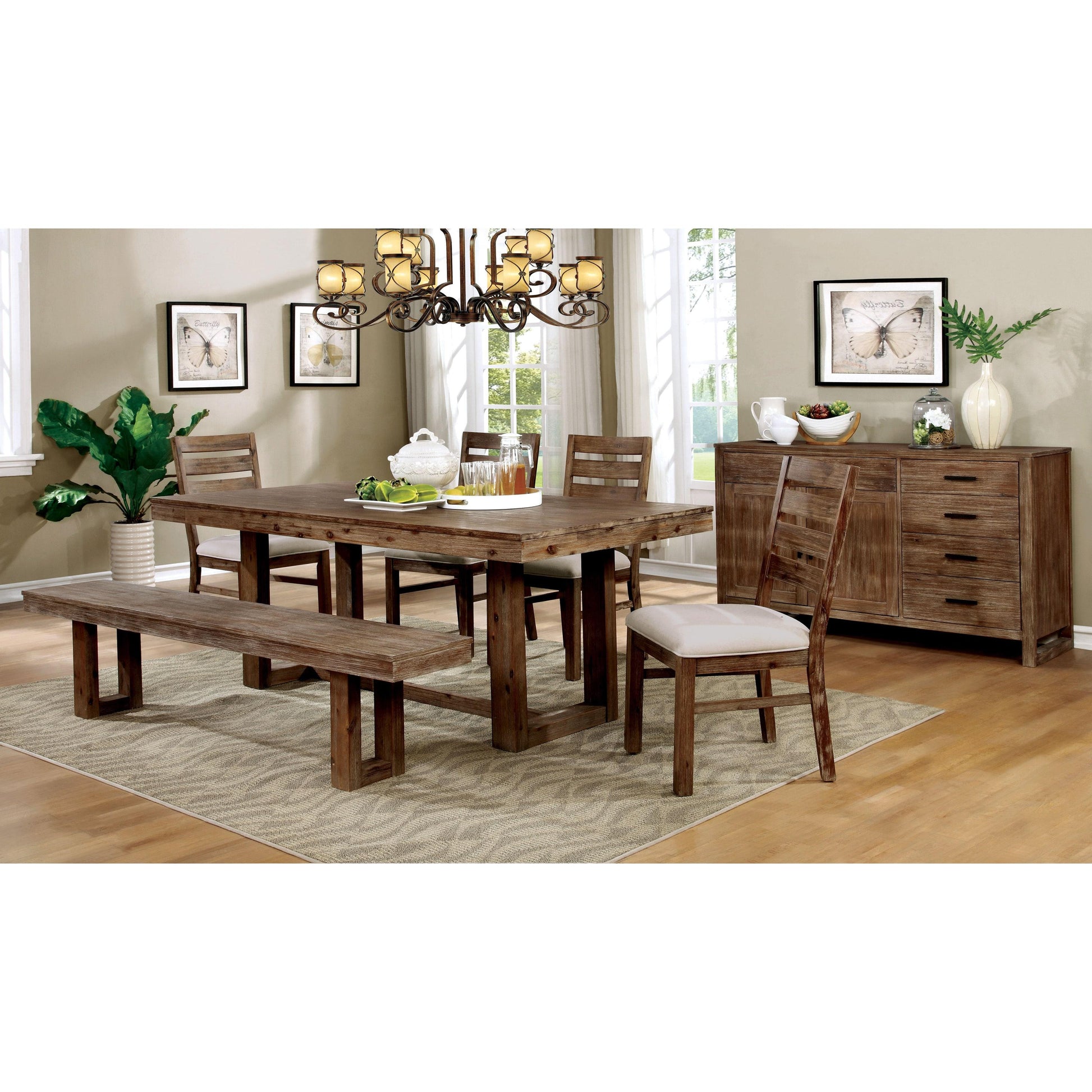  Furniture of America Lidgerwood Dining Table with Trestle Base CM3358T IMAGE 4