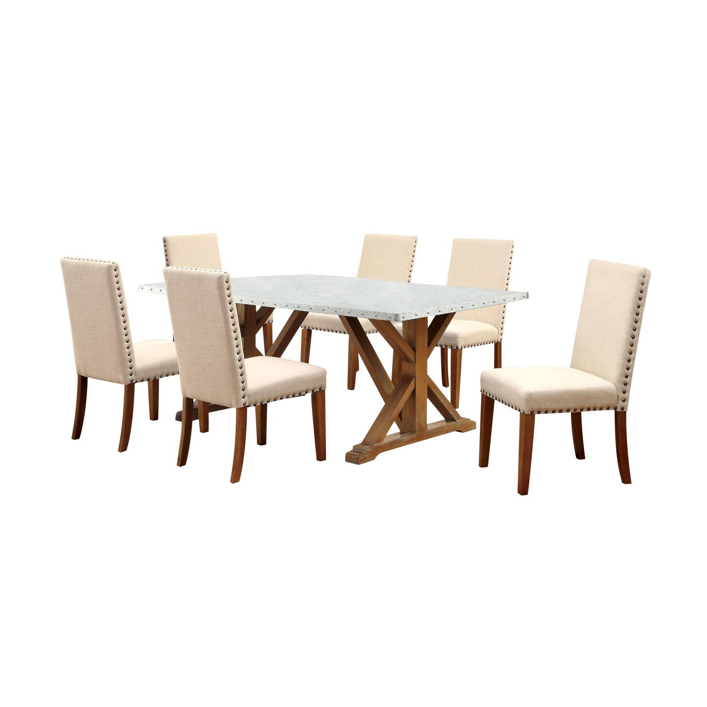  Furniture of America Armous I Dining Table with Metal Top & Pedestal Base CM3533T IMAGE 6