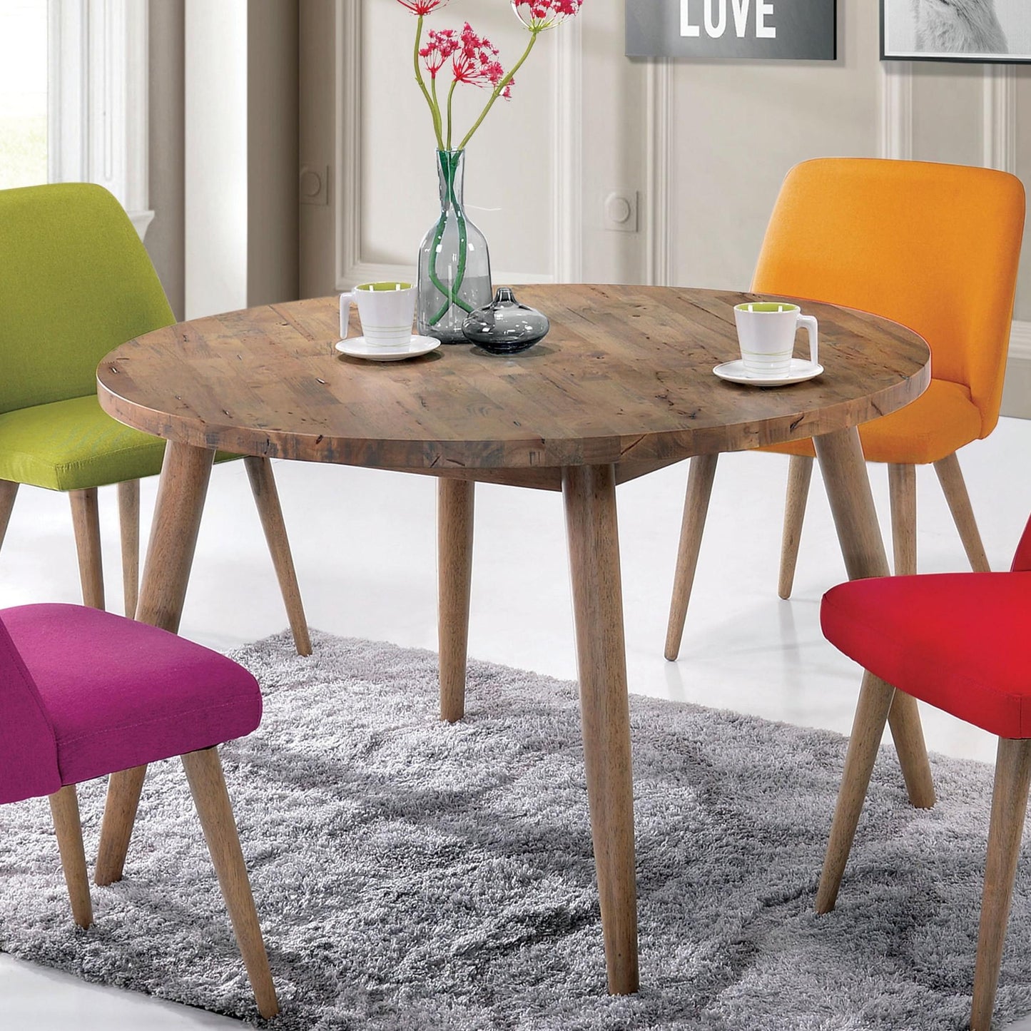  Furniture of America Round Fezzwig Dining Table CM3877T IMAGE 1
