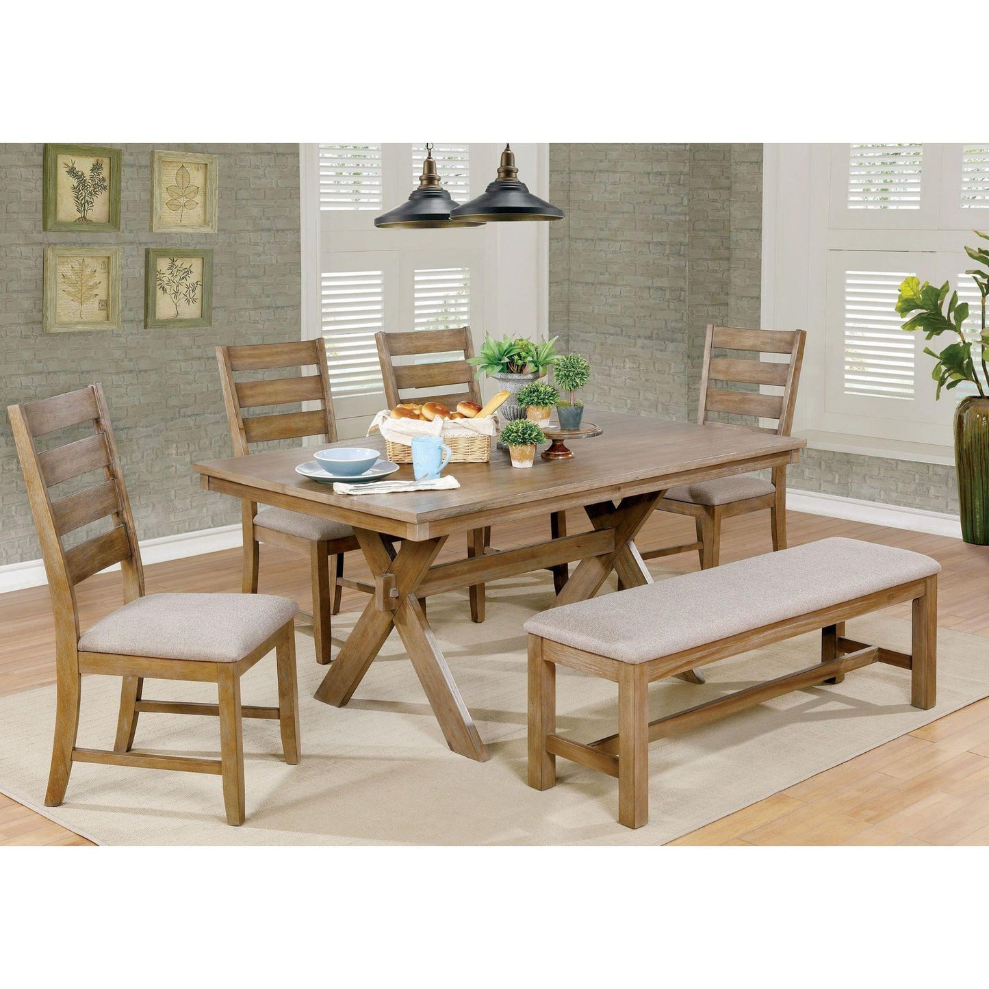  Furniture of America Xochil Dining Table with Trestle Base CM3171T IMAGE 4