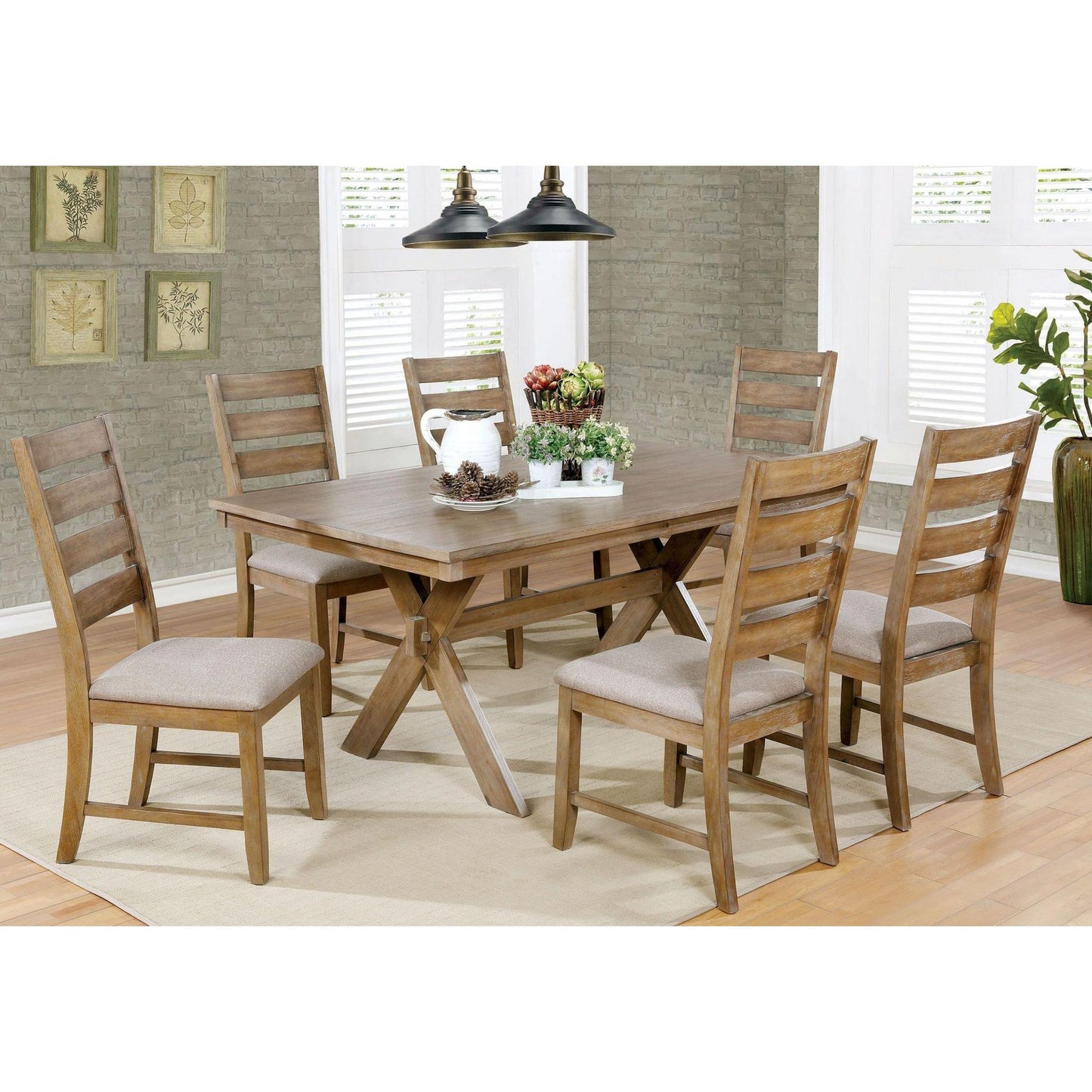 Furniture of America Xochil Dining Table with Trestle Base CM3171T IMAGE 5