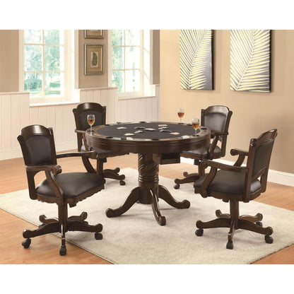 Coaster Furniture Turk 100871 Round Dining and Billiard Poker Game Table - Tobacco IMAGE 4