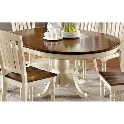  Furniture of America Oval Harrisburg Dining Table with Pedestal Base CM3216OT-TABLE IMAGE 2