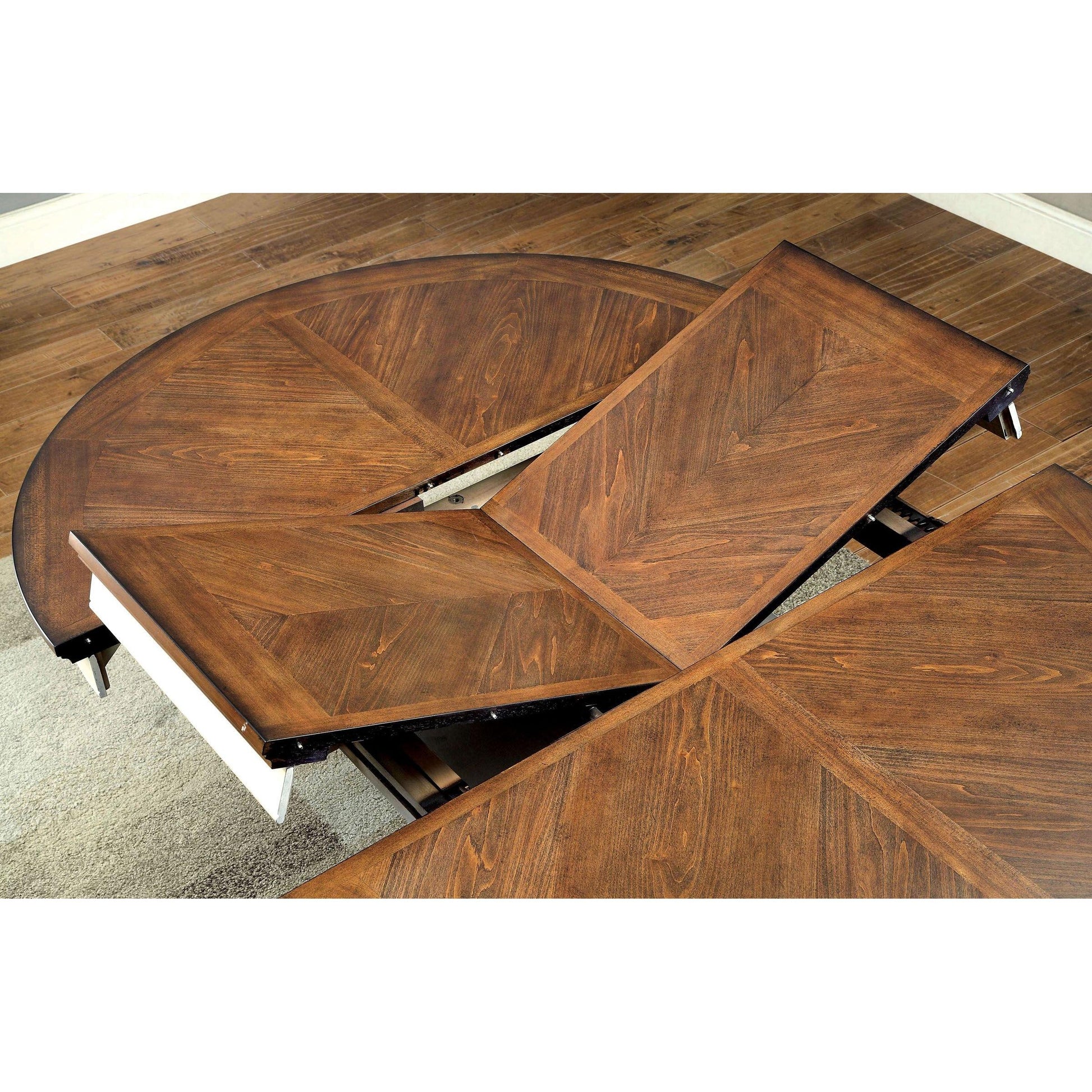  Furniture of America Oval Harrisburg Dining Table with Pedestal Base CM3216OT-TABLE IMAGE 3