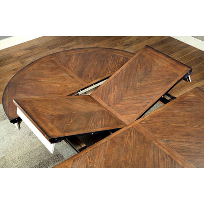  Furniture of America Oval Harrisburg Dining Table with Pedestal Base CM3216OT-TABLE IMAGE 3