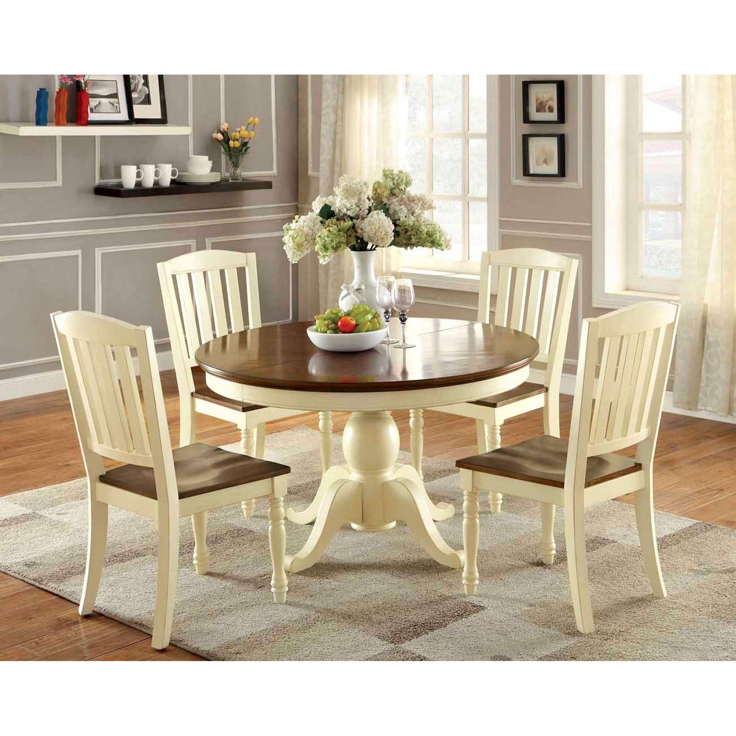  Furniture of America Oval Harrisburg Dining Table with Pedestal Base CM3216OT-TABLE IMAGE 5